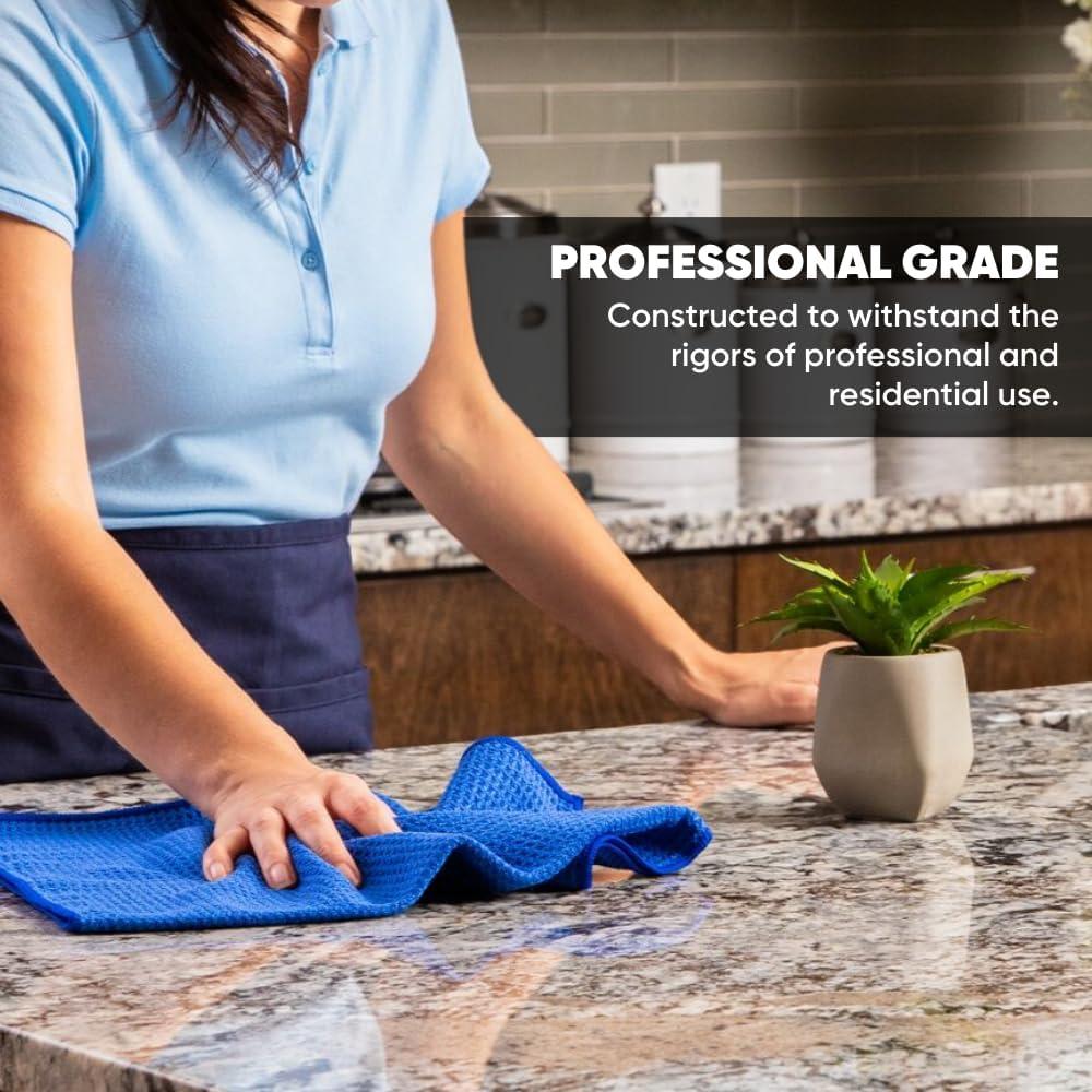 Toallas de Cocina Microfibra Waffle Azul 16x24 cm - 6 Paquete