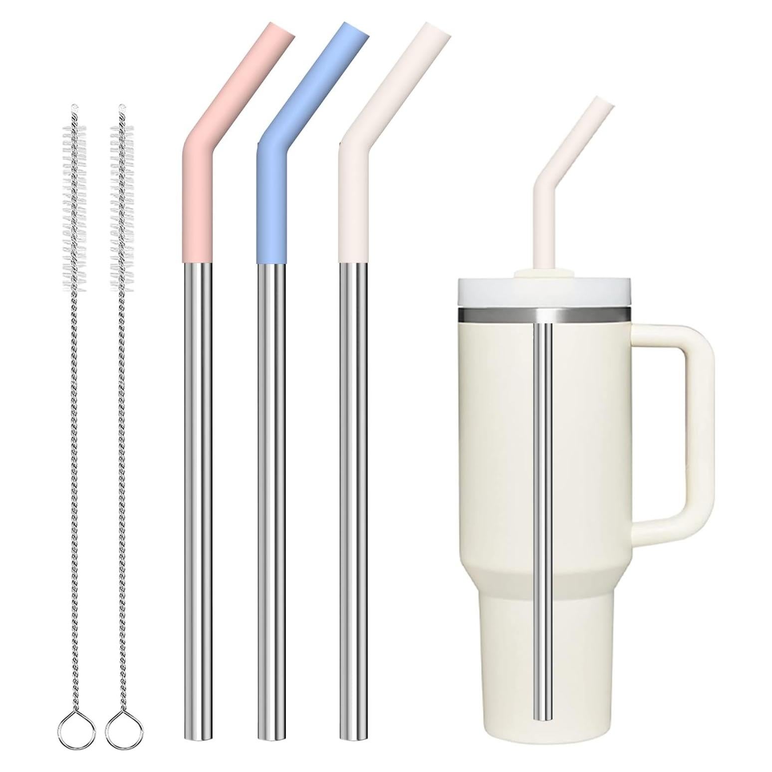 Pajitas Reutilizables HEYSKAY 3pcs Acero Inoxidable para Taza Stanley