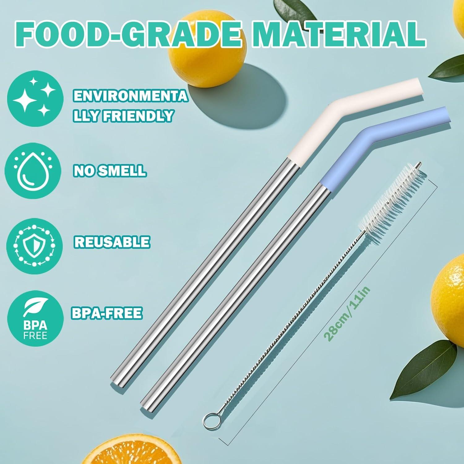 Pajitas Reutilizables HEYSKAY 3pcs Acero Inoxidable para Taza Stanley