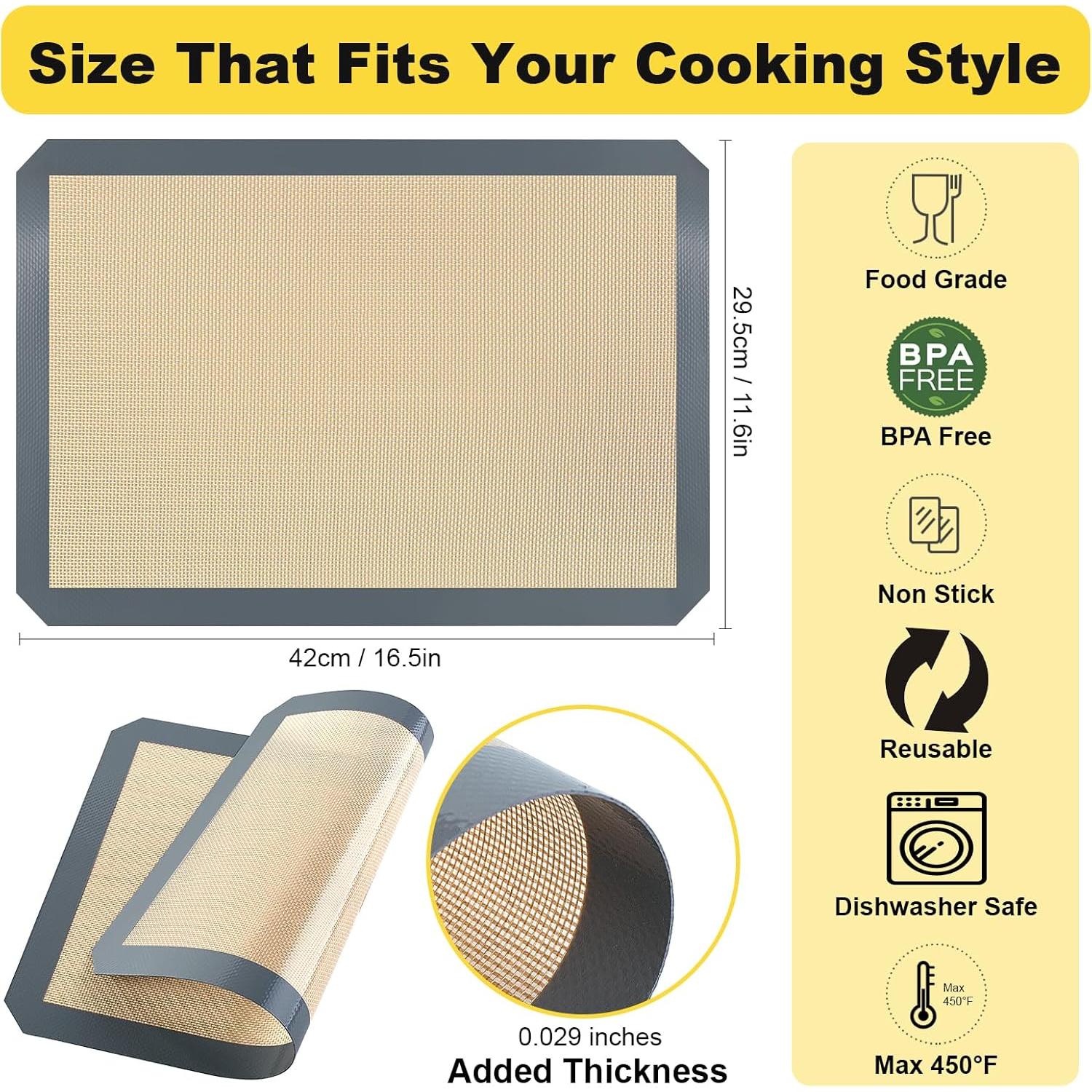 Alfombrilla de Hornear de Silicona Itlovei 42x29.5 cm Reutilizable