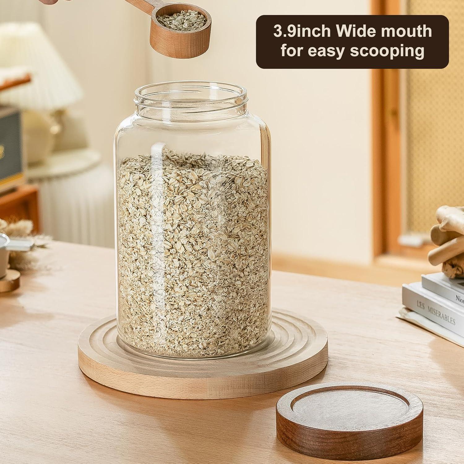 Tarro de Vidrio Grande Wissy&Konny 2800ml con Tapa Hermética y Etiquetas