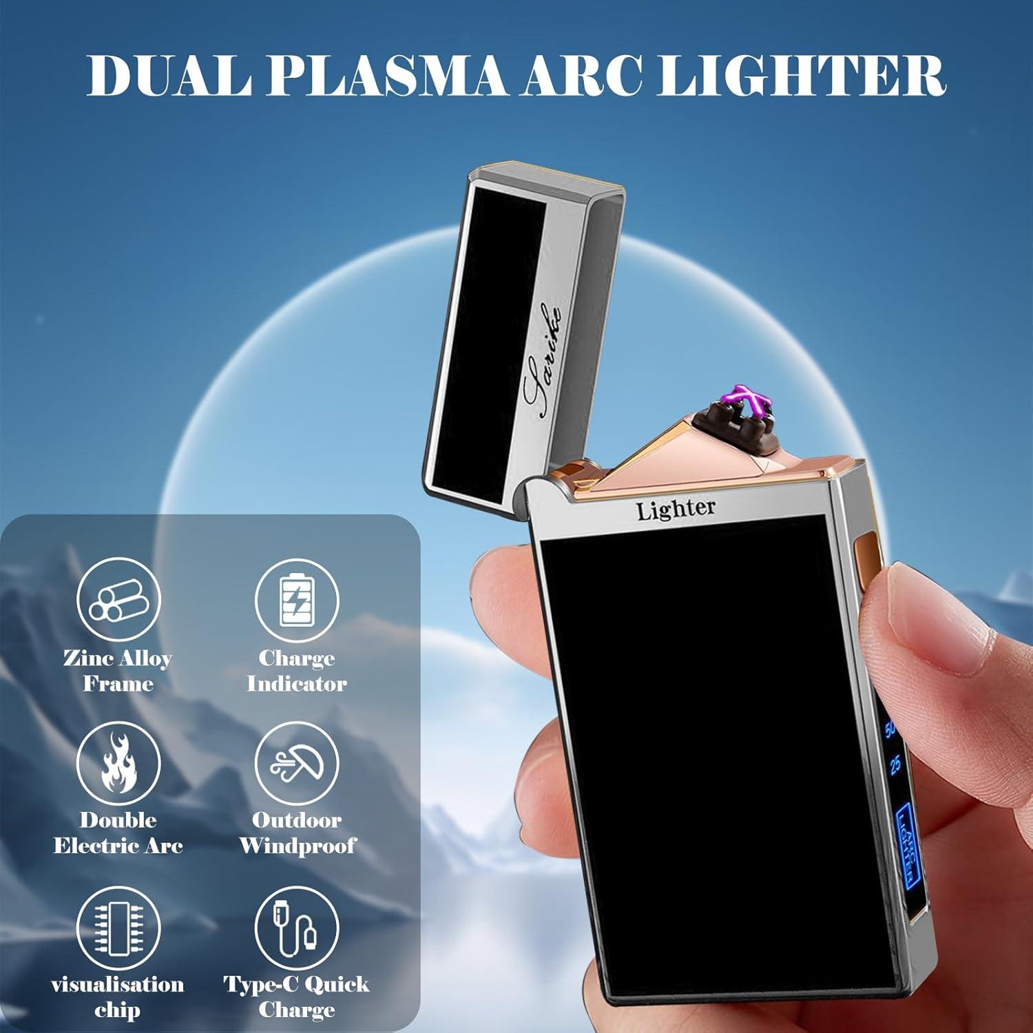 Encendedor Eléctrico BABOBIU Doble Arco Plasma Recargable USB