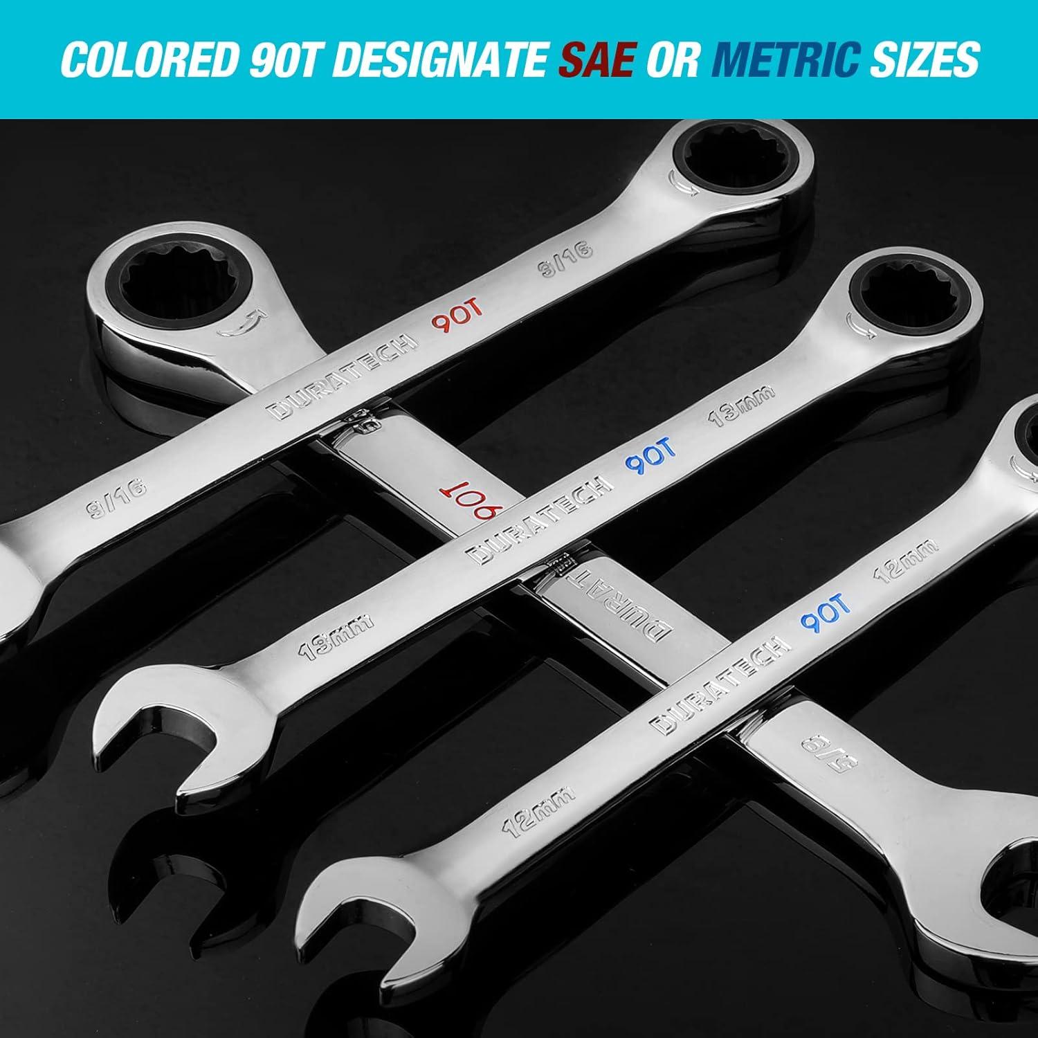 Juego de Llaves Combinadas 8 Piezas DURATECH 90 Dientes