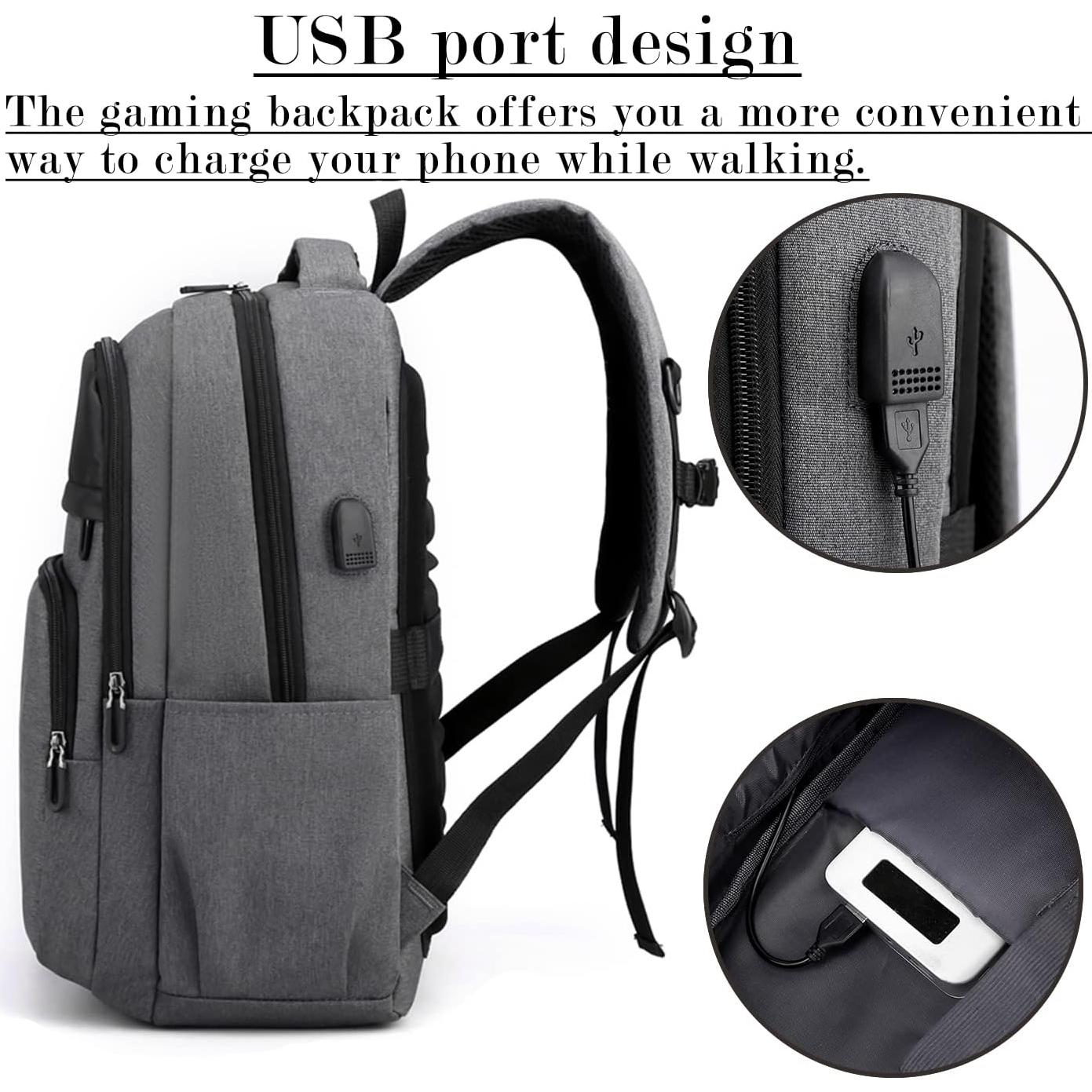 Mochila YB-OSANA para PS5/PS4 con puerto USB y gran capacidad