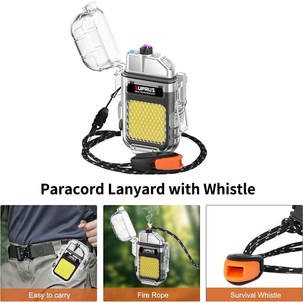 Encendedor Eléctrico SUPRUS Doble Arco Impermeable 3 Modos