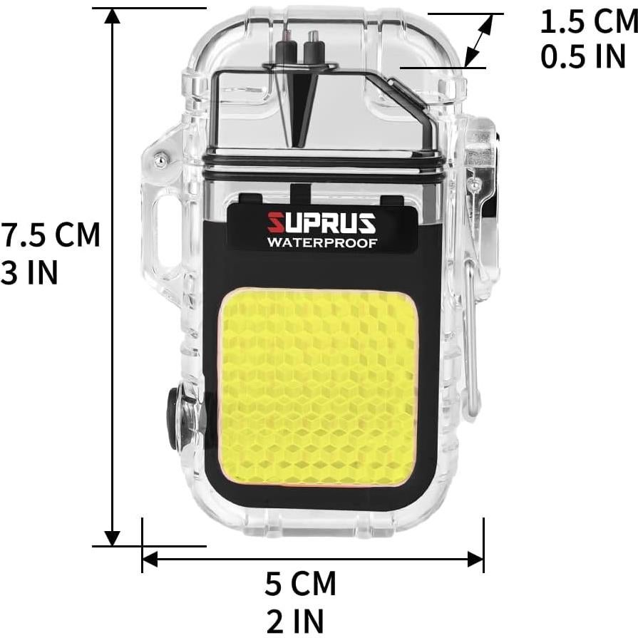 Encendedor Eléctrico SUPRUS Doble Arco Impermeable 3 Modos