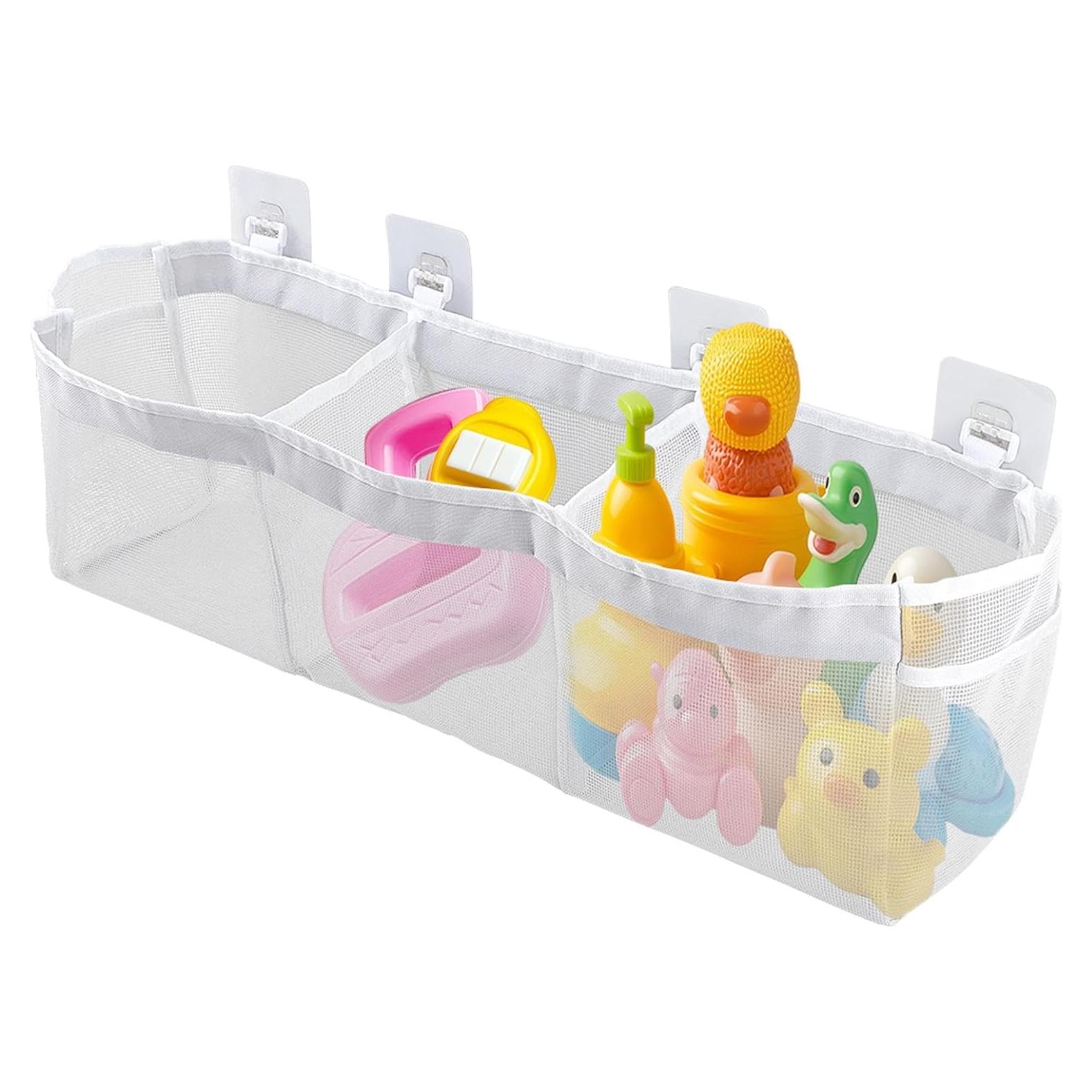 Organizador de Juguetes de Baño JIANWEI, 3 Compartimentos, Blanco