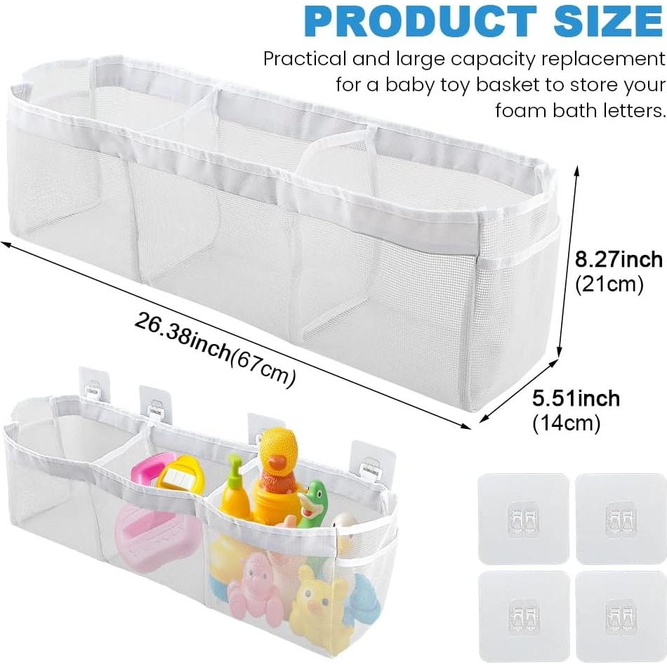 Organizador de Juguetes de Baño JIANWEI, 3 Compartimentos, Blanco