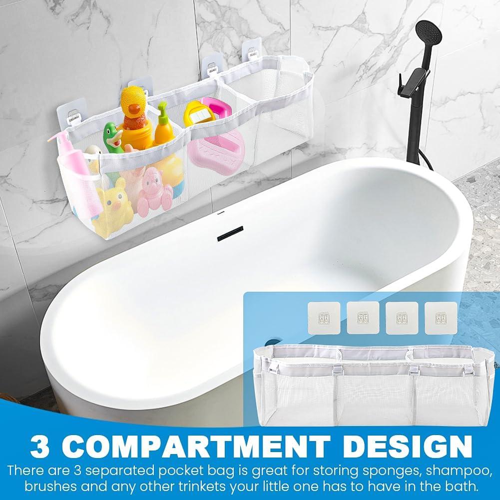 Organizador de Juguetes de Baño JIANWEI, 3 Compartimentos, Blanco