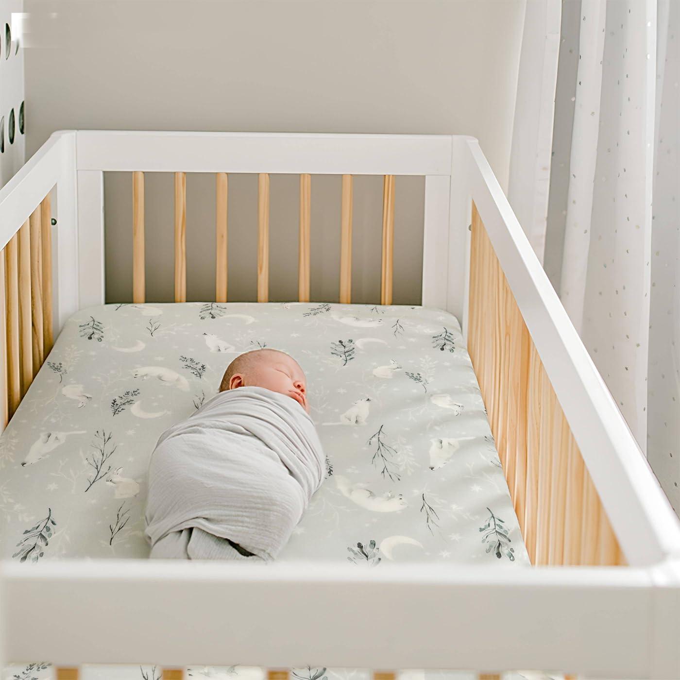 Juego de Sábanas Ajustadas Cuna GRSSDER 132x71 cm Osos y Lobos