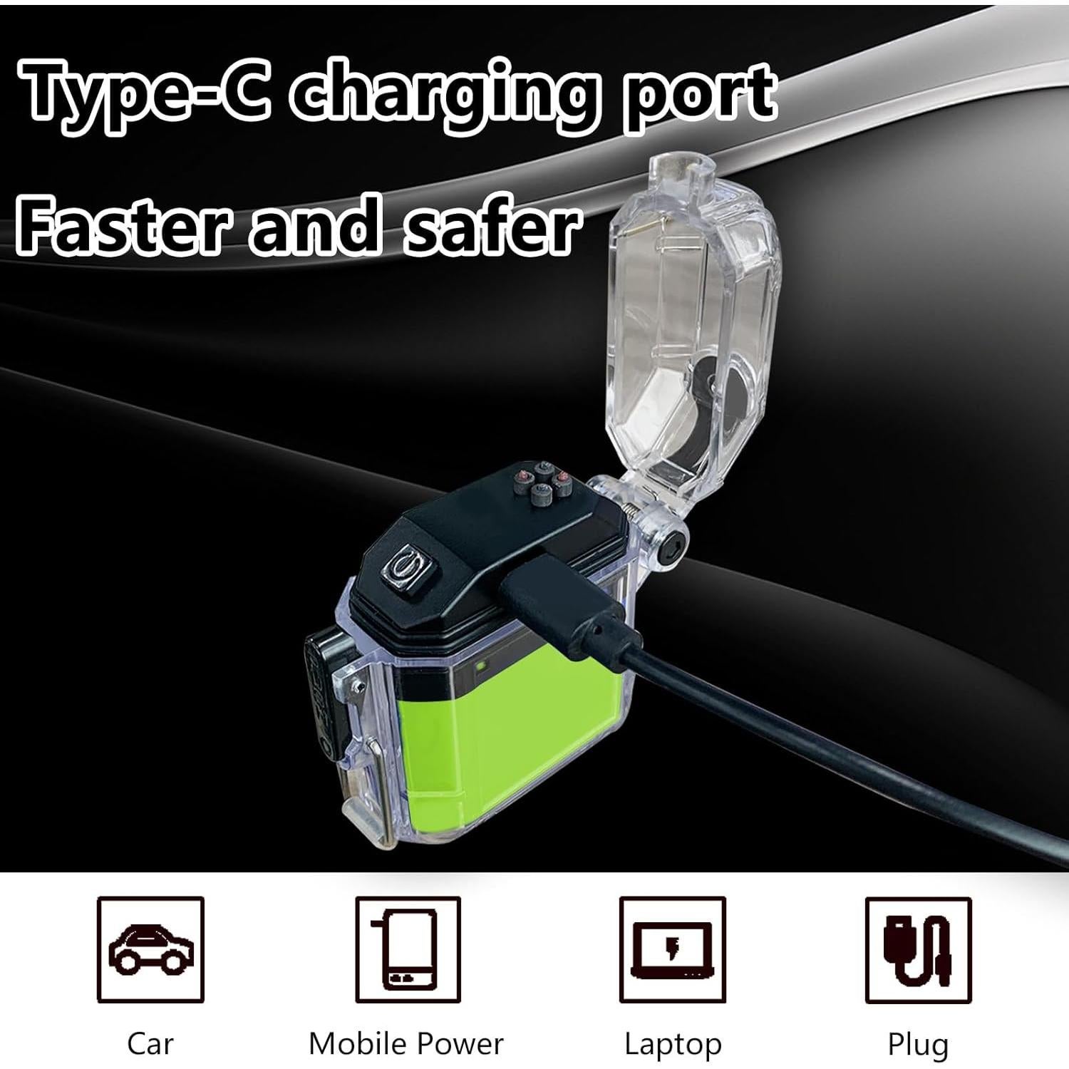 Encendedor Eléctrico FUDIDU K35 Verde a Prueba de Agua