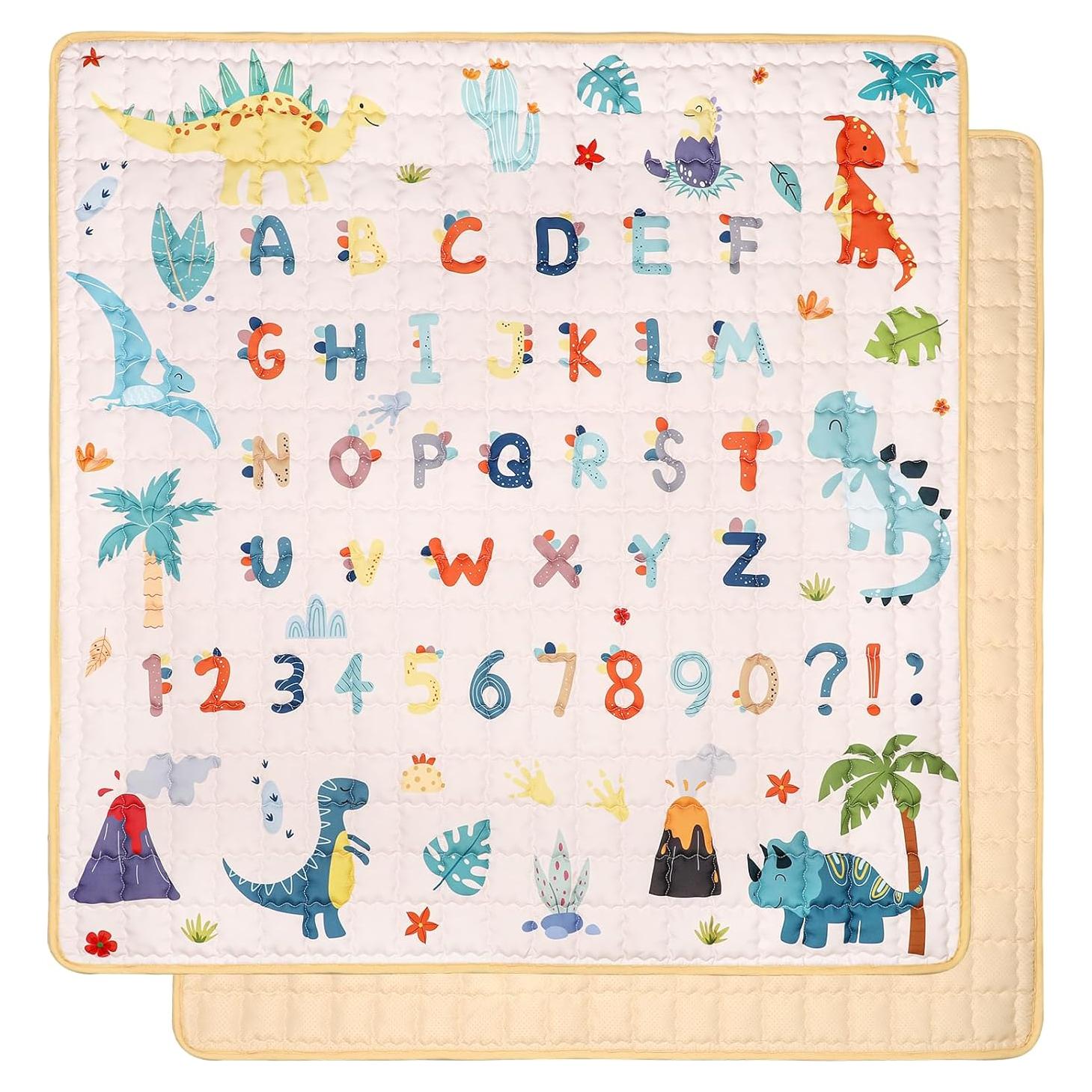 Alfombra de Juego Plegable JDT 127x127 cm Antideslizante Dinosaurio