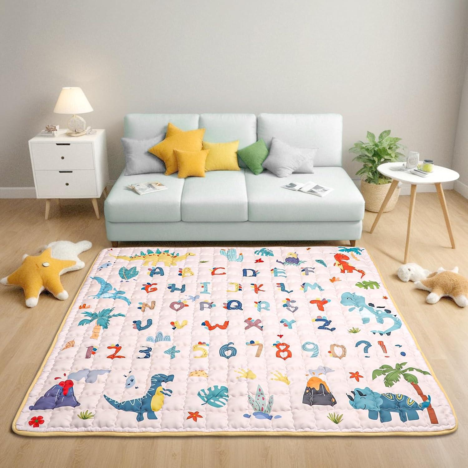 Alfombra de Juego Plegable JDT 127x127 cm Antideslizante Dinosaurio