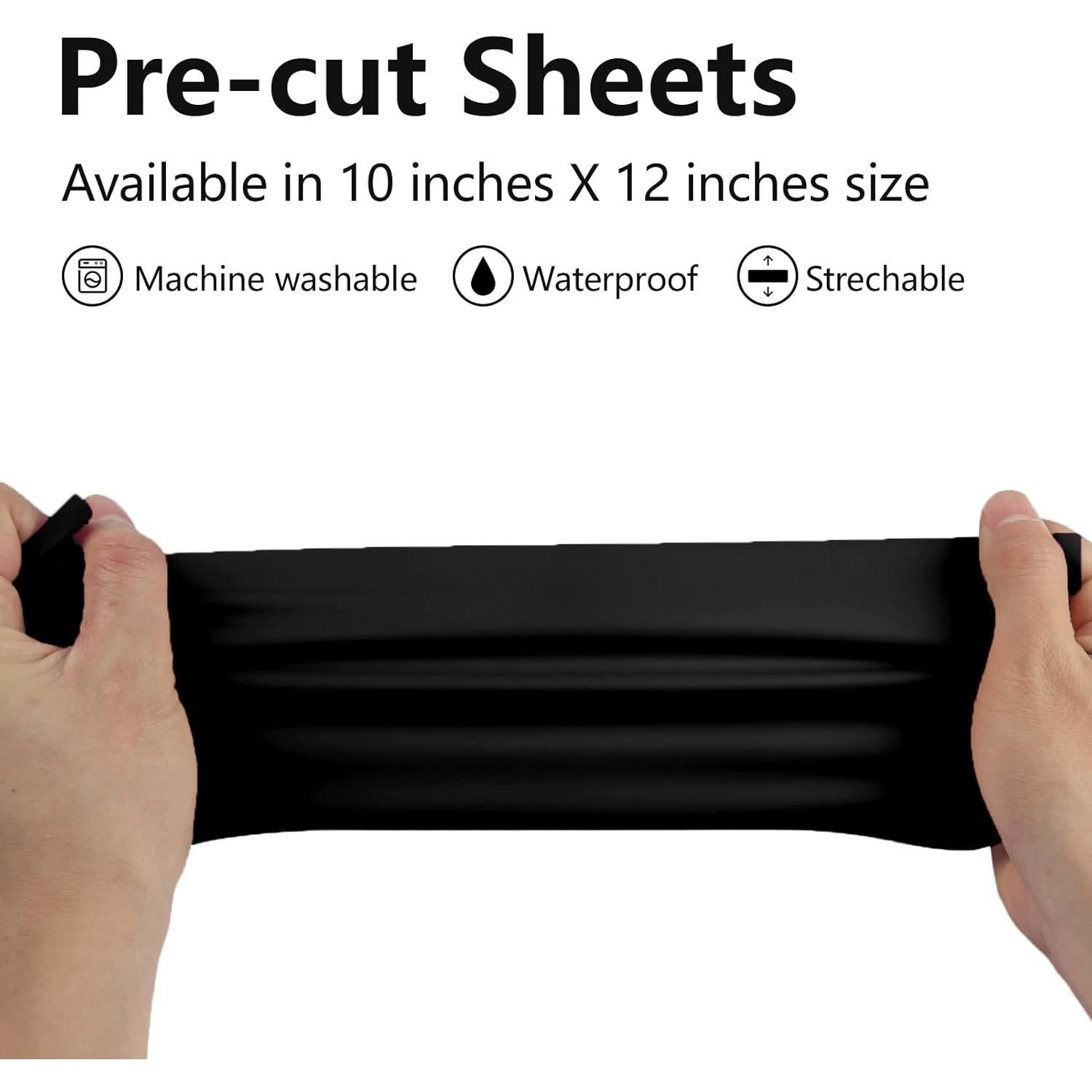 Vinilo de Transferencia de Calor HTV Kenteer Negro 10 Hojas 30.48x25.4cm