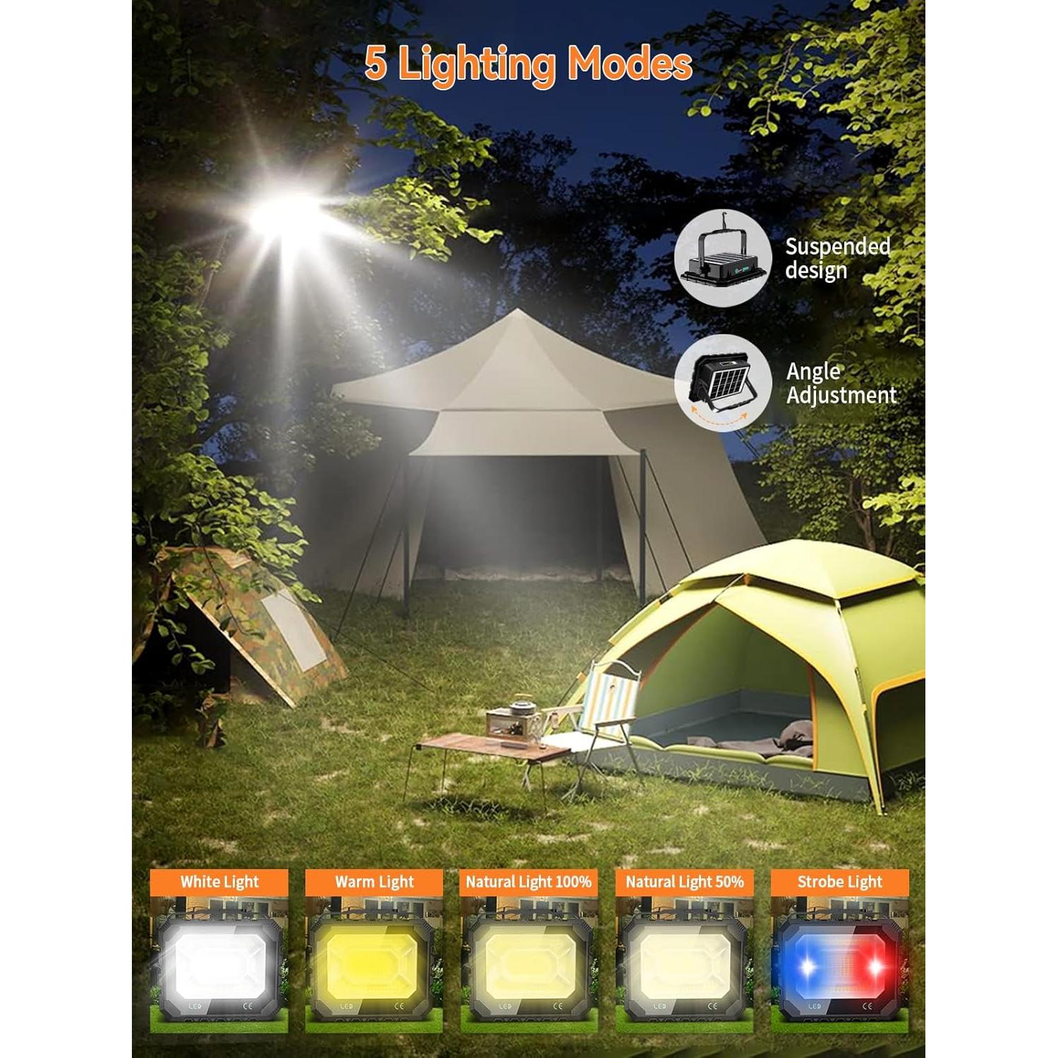 Luz de Trabajo Solar Recargable AKOFUN 200W 16000LM IP66