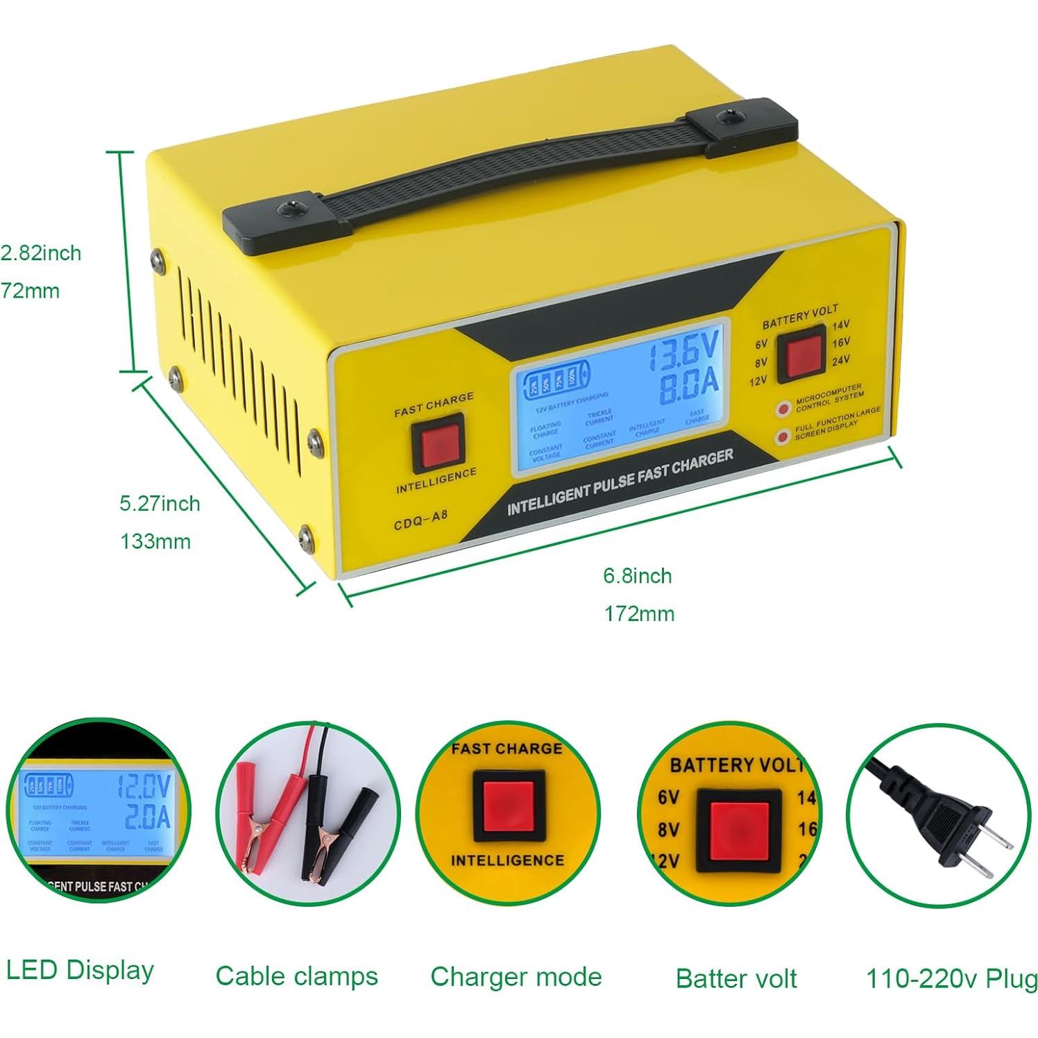 Cargador de Batería Automotriz JYEASTZ 6-24V 0-10A Inteligente