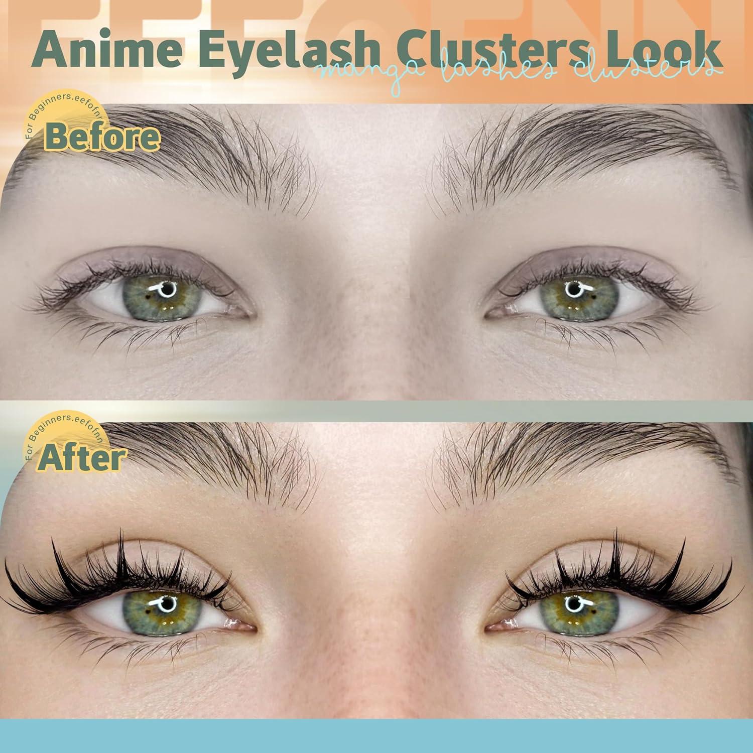 Grupos de Pestañas Espigadas Eefofnn - 3 Piezas Naturales