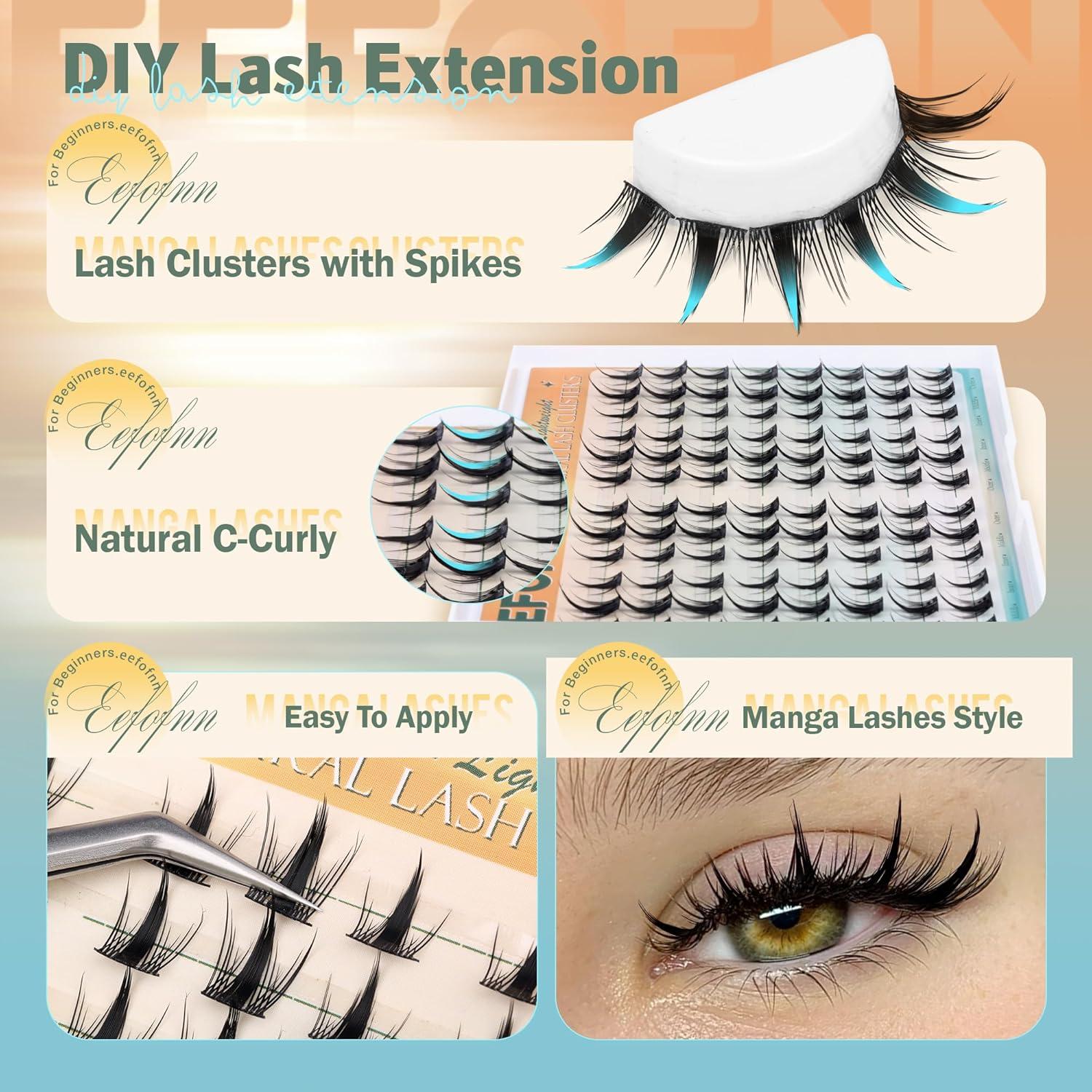 Grupos de Pestañas Espigadas Eefofnn - 3 Piezas Naturales