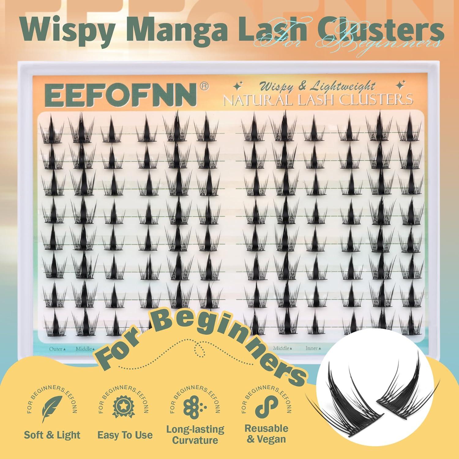 Grupos de Pestañas Espigadas Eefofnn - 3 Piezas Naturales