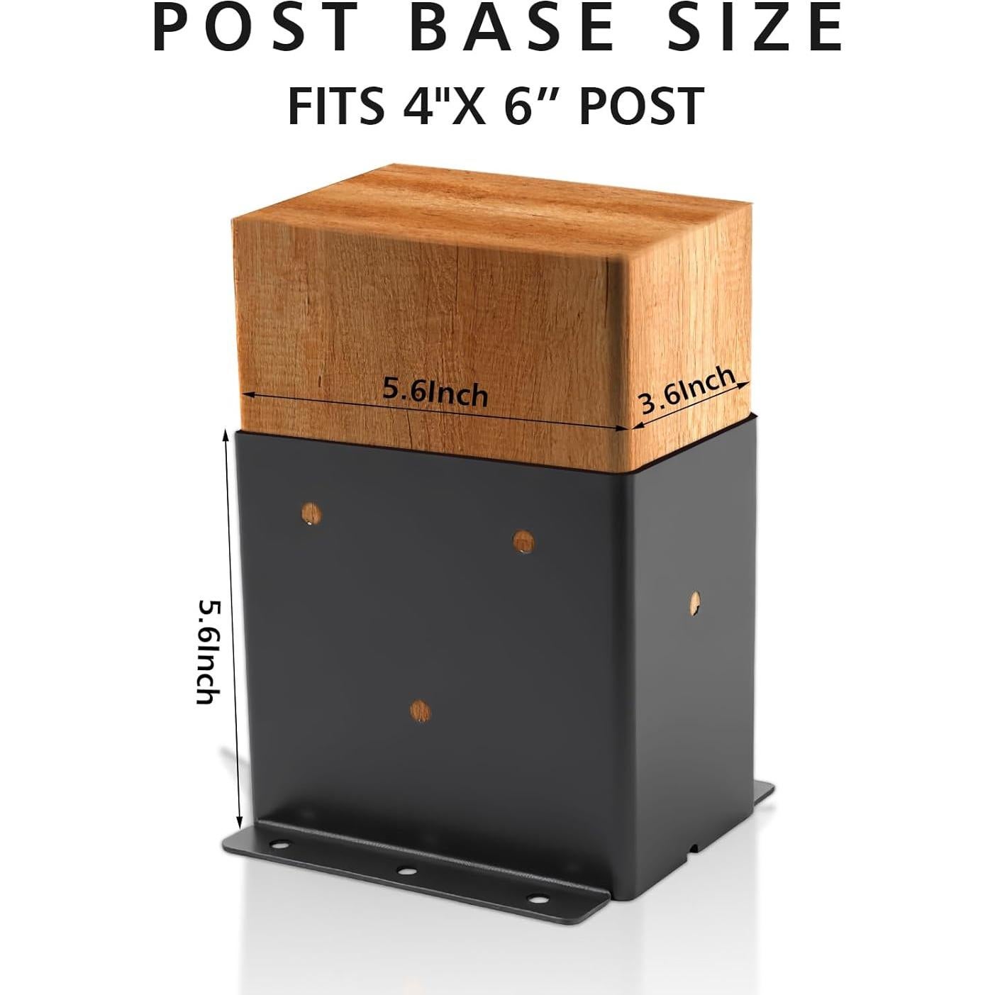 Base de Poste de Acero 4x6 AXWHYS - Soporte para Deck y Cercas