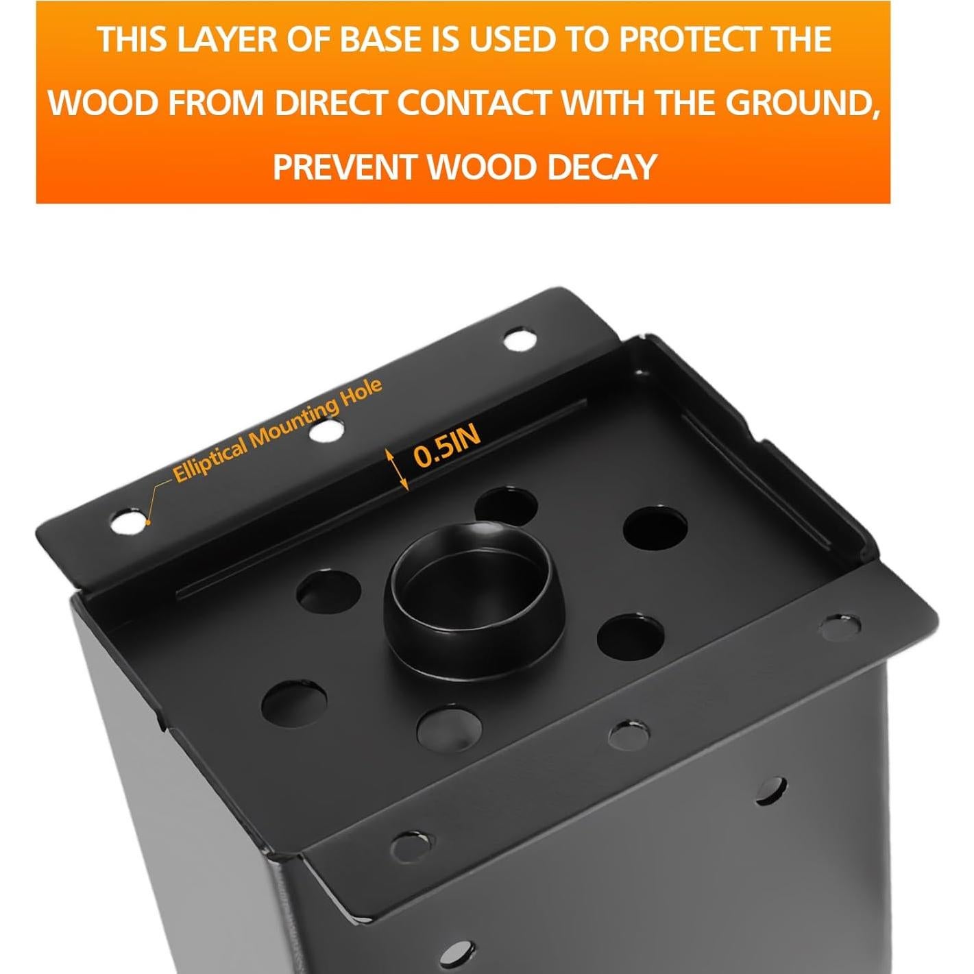 Base de Poste de Acero 4x6 AXWHYS - Soporte para Deck y Cercas