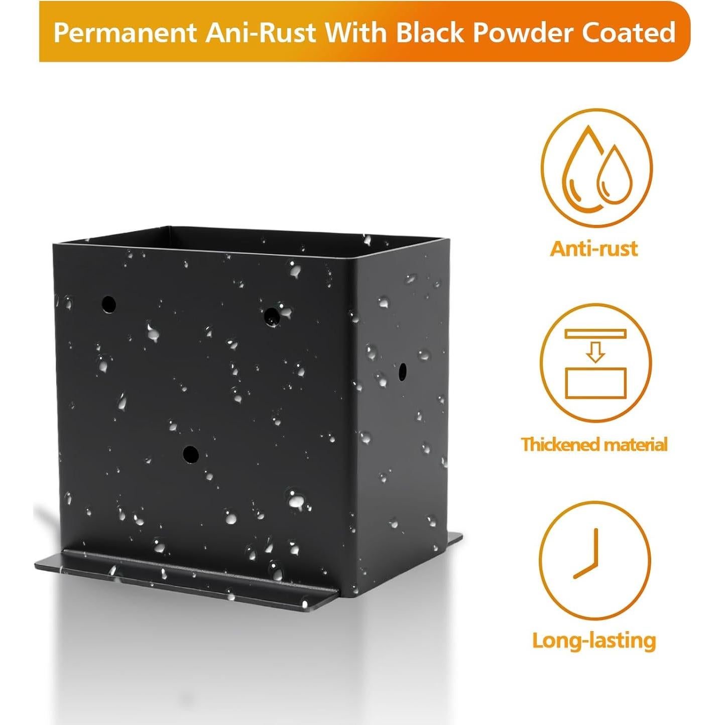 Base de Poste de Acero 4x6 AXWHYS - Soporte para Deck y Cercas