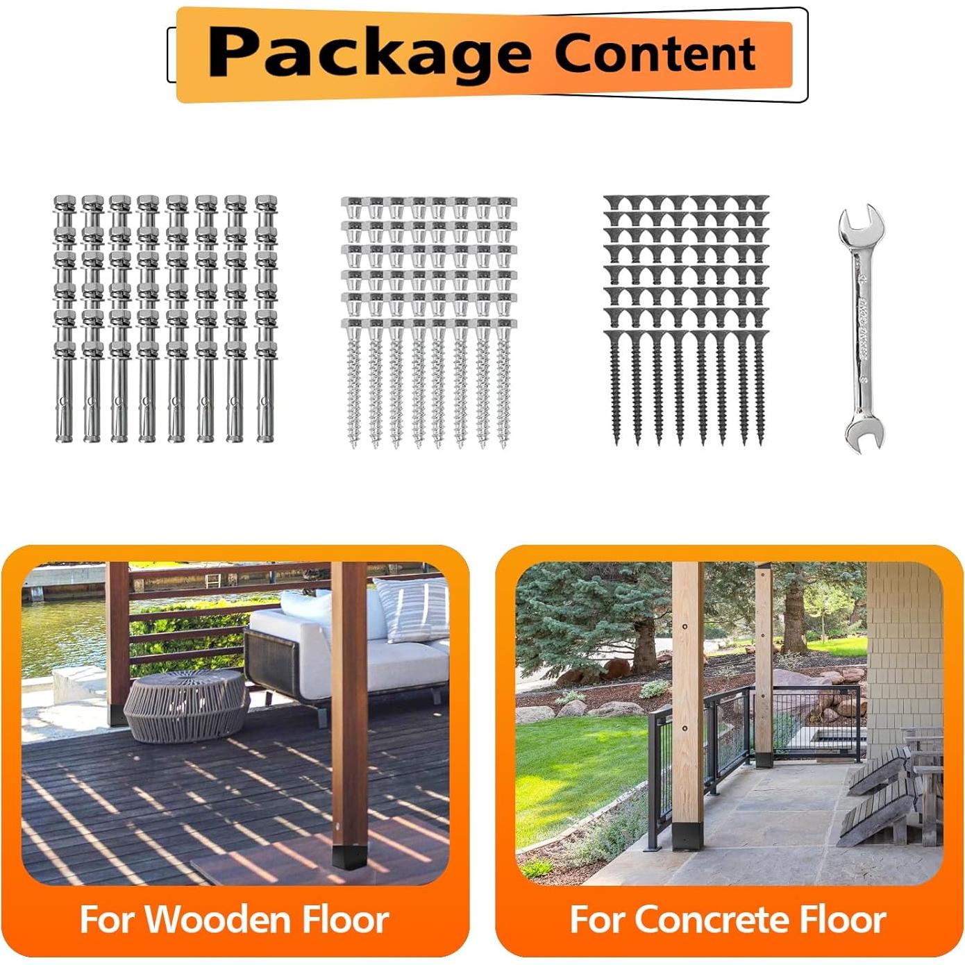 Base de Poste de Acero 4x6 AXWHYS - Soporte para Deck y Cercas