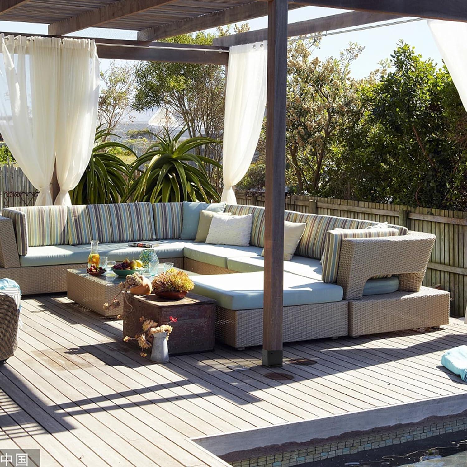 Base de Poste de Acero 4x6 AXWHYS - Soporte para Deck y Cercas