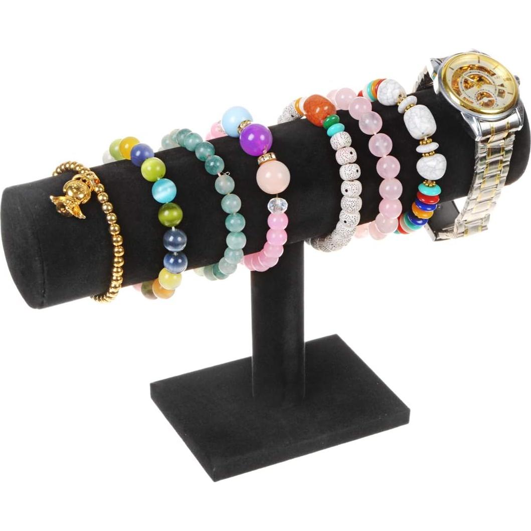 Soporte de Joyería T-Bar TENINYU Terciopelo Negro 22.86x13.97cm