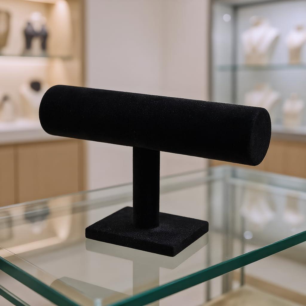 Soporte de Joyería T-Bar TENINYU Terciopelo Negro 22.86x13.97cm