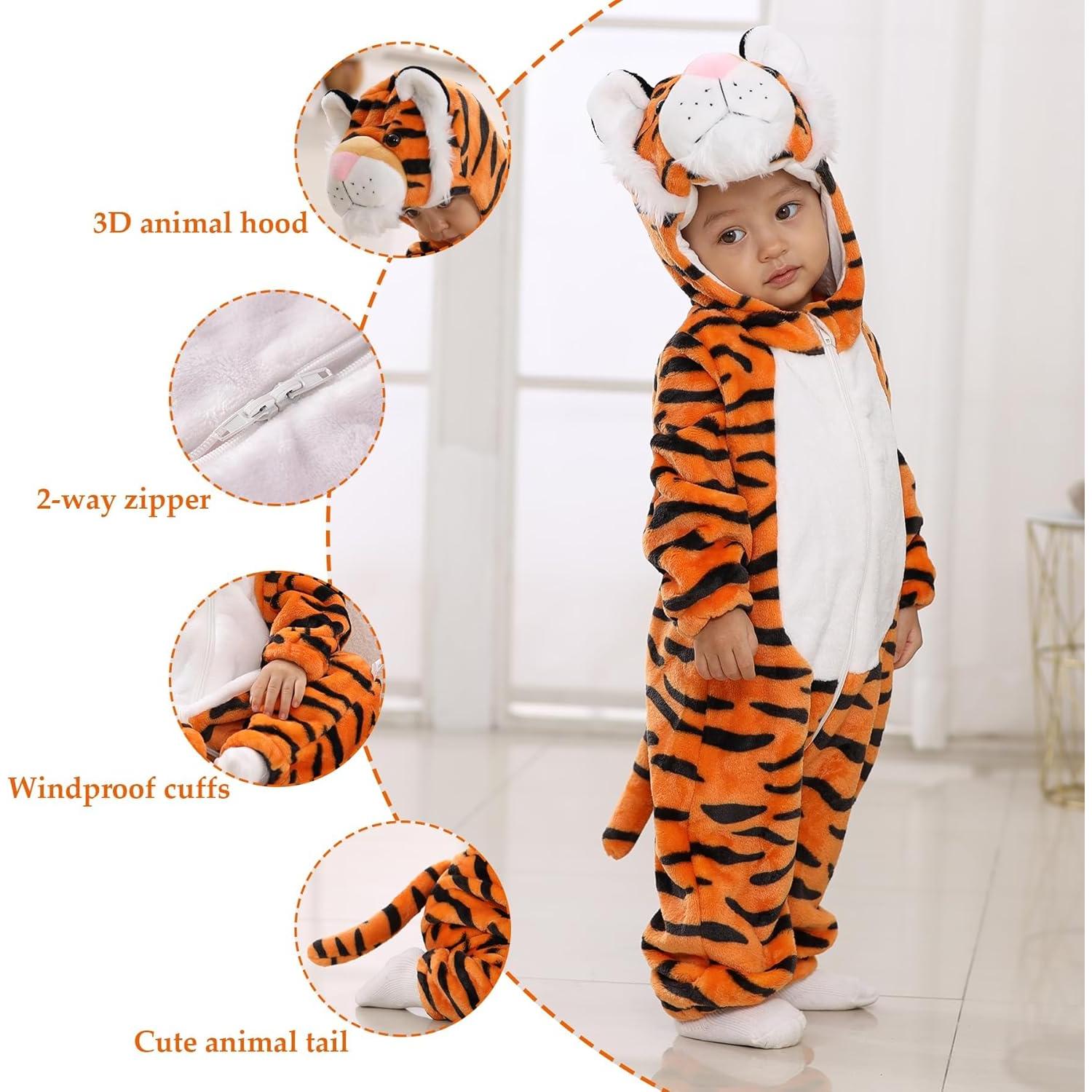 Disfraz de Tigre para Bebés TONWHAR 2-3 Meses Naranja