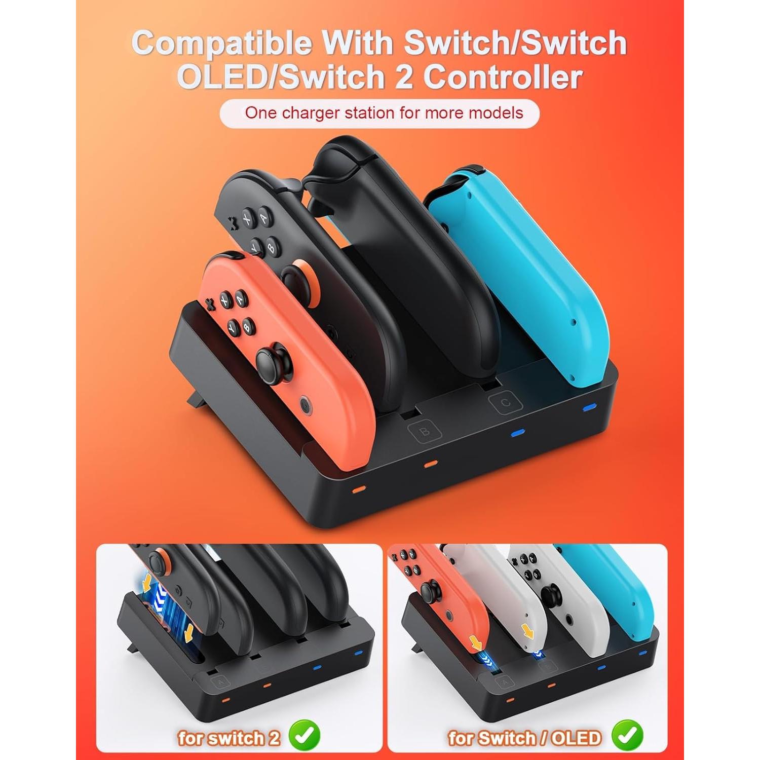 Base de Carga FYOUNG para Nintendo Switch 2/1 - Estación 8 en 1