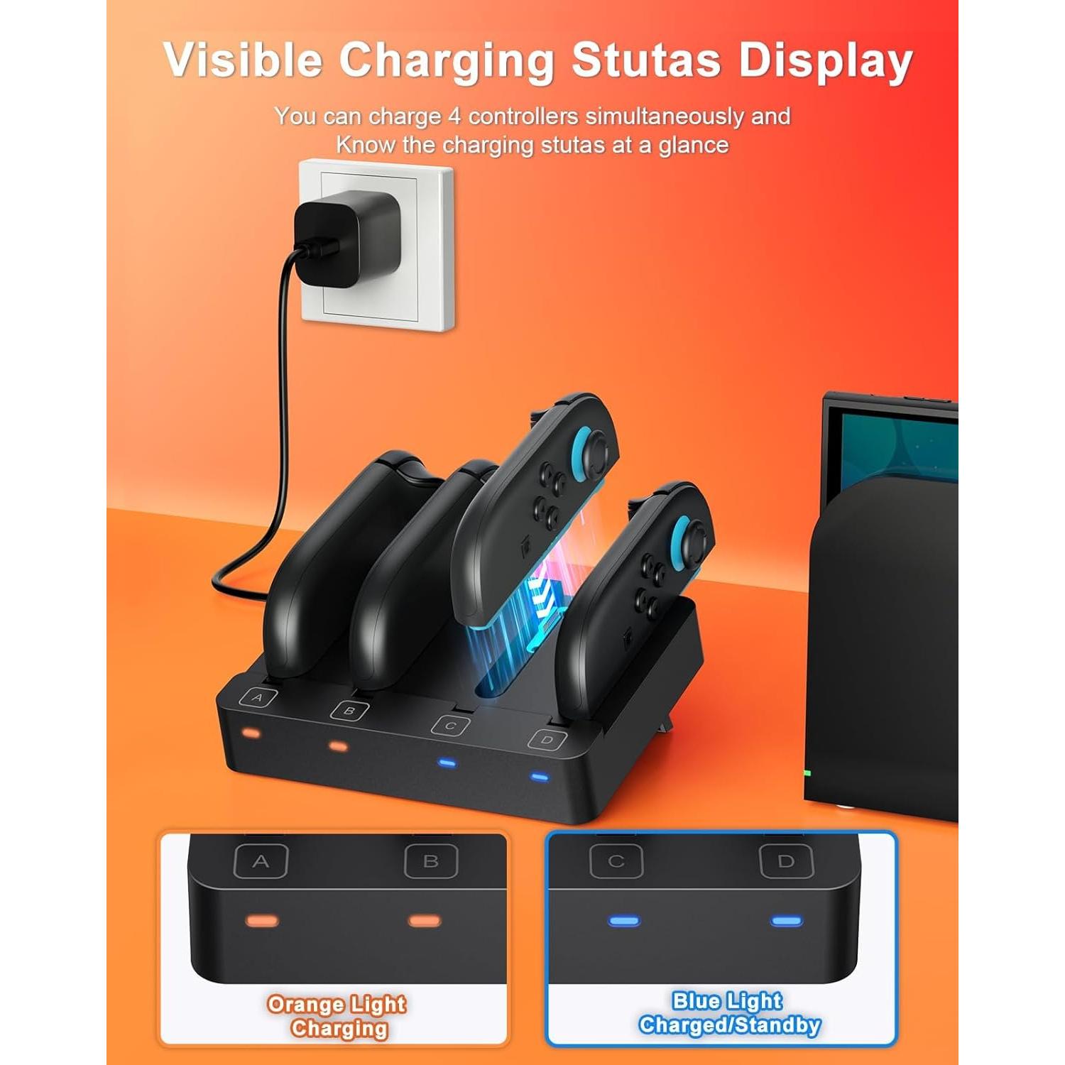 Base de Carga FYOUNG para Nintendo Switch 2/1 - Estación 8 en 1