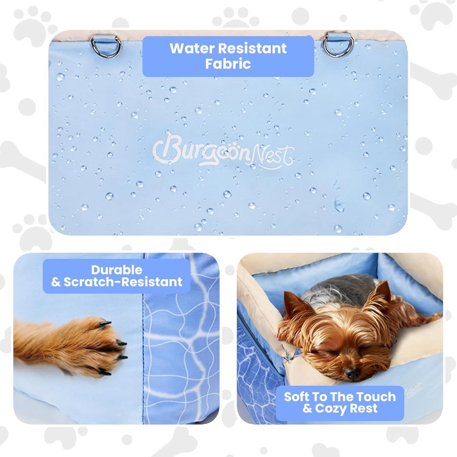 Asiento de Coche para Perros BurgeonNest Azul 47x43 cm