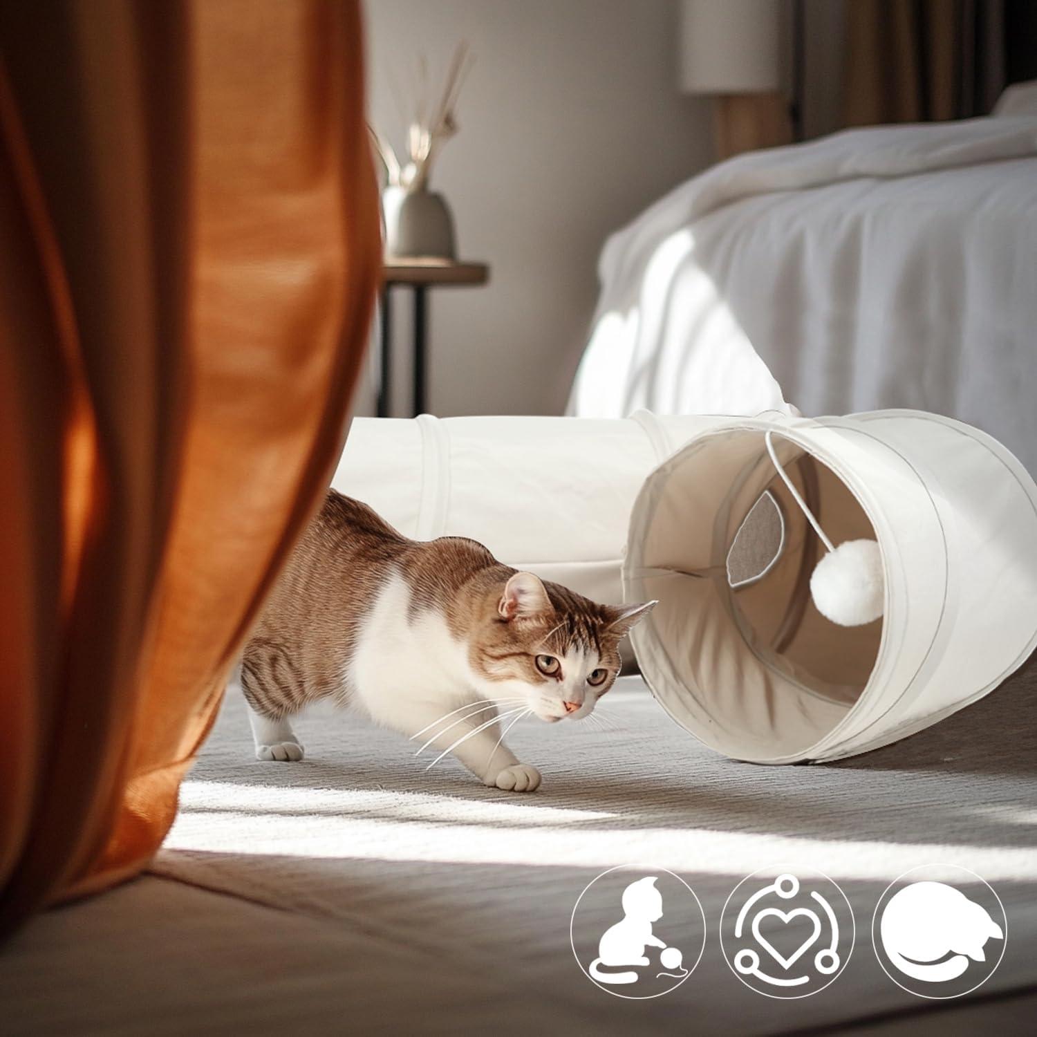 Túnel para Gatos PAOPO B-Jtunnel Beige 101.6x25.4cm