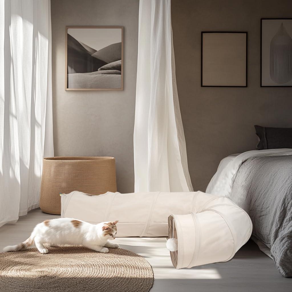 Túnel para Gatos PAOPO B-Jtunnel Beige 101.6x25.4cm