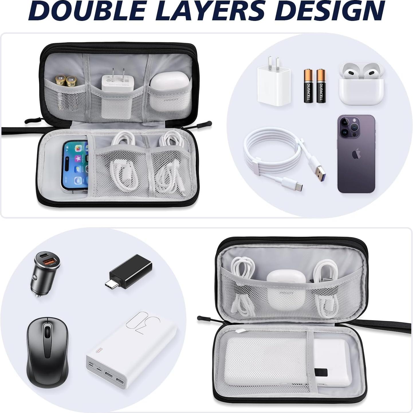 Organizador de Viaje CNPOP Doble Capa Negro 22.4x14x4.6cm