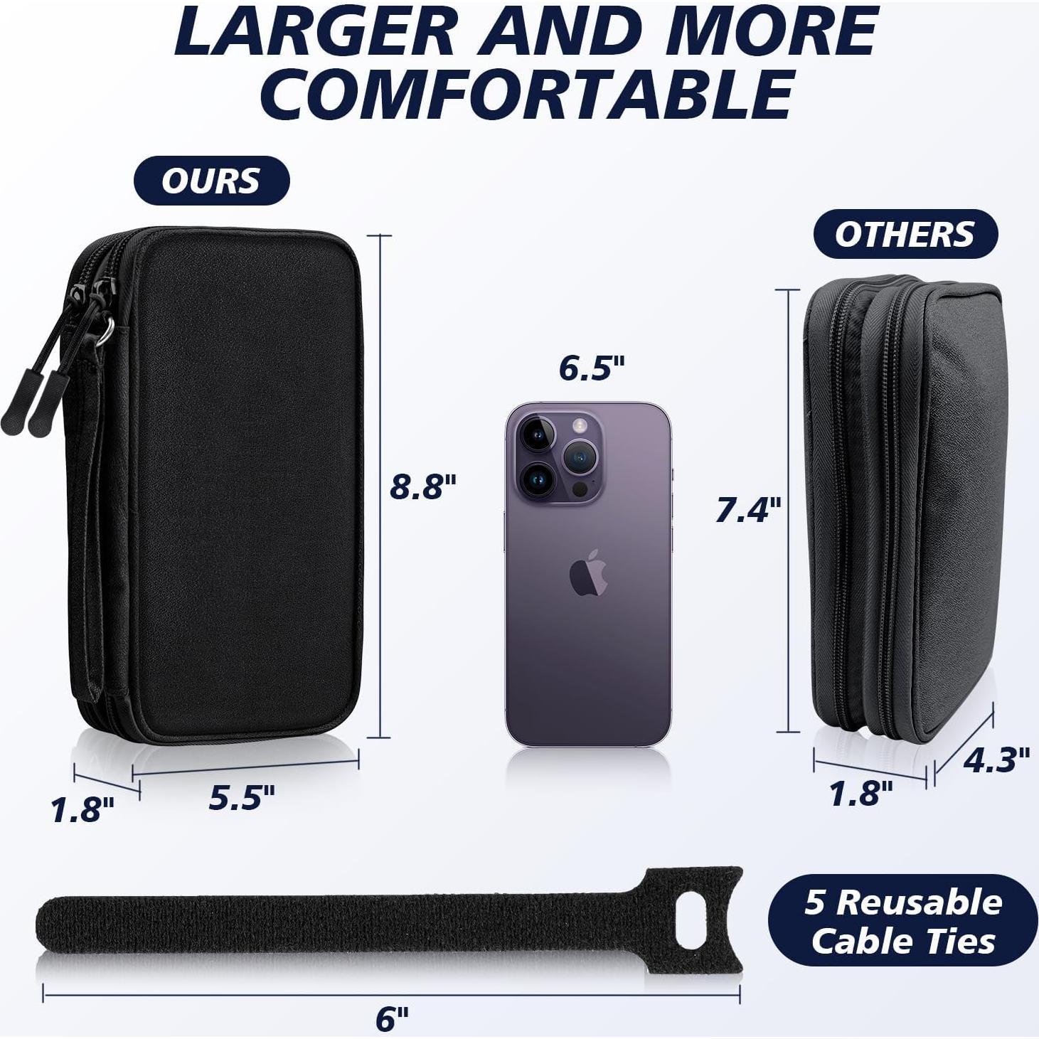 Organizador de Viaje CNPOP Doble Capa Negro 22.4x14x4.6cm