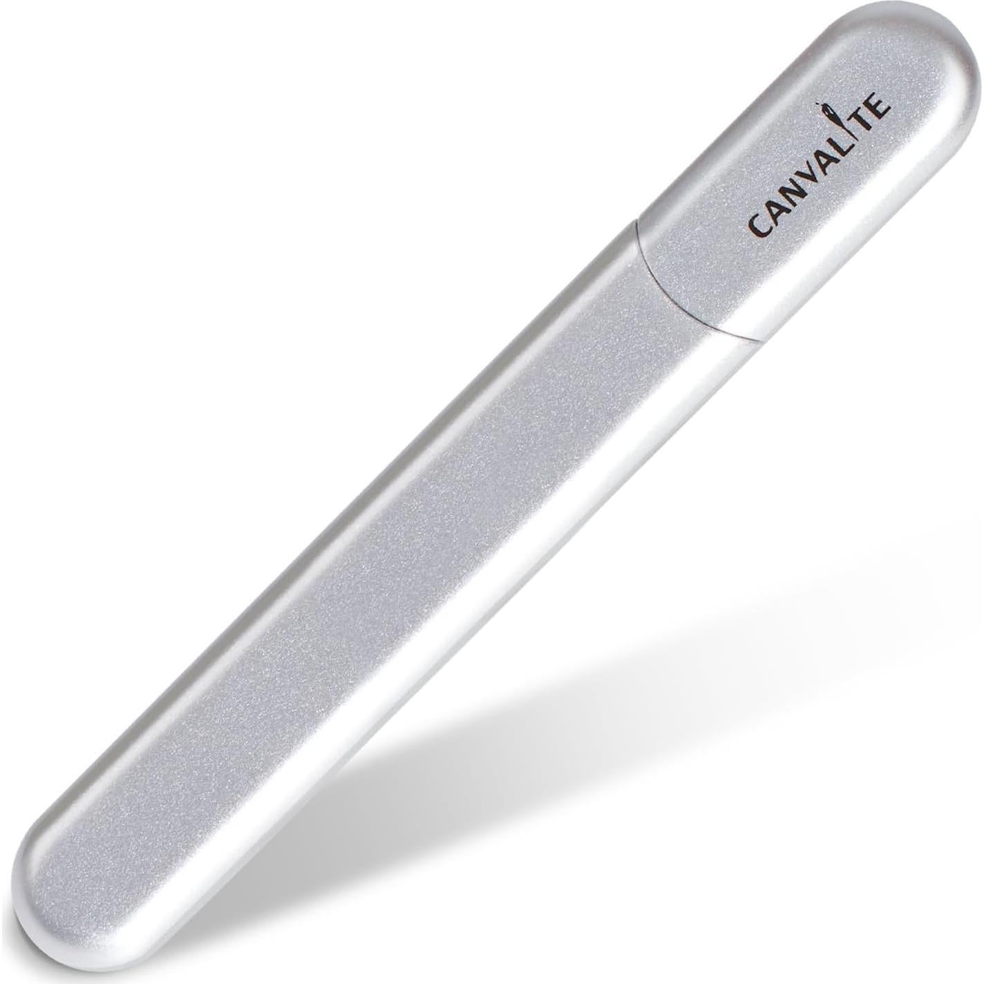 Lima de Uñas de Cristal CANVALITE Doble Cara 15.4cm Plata