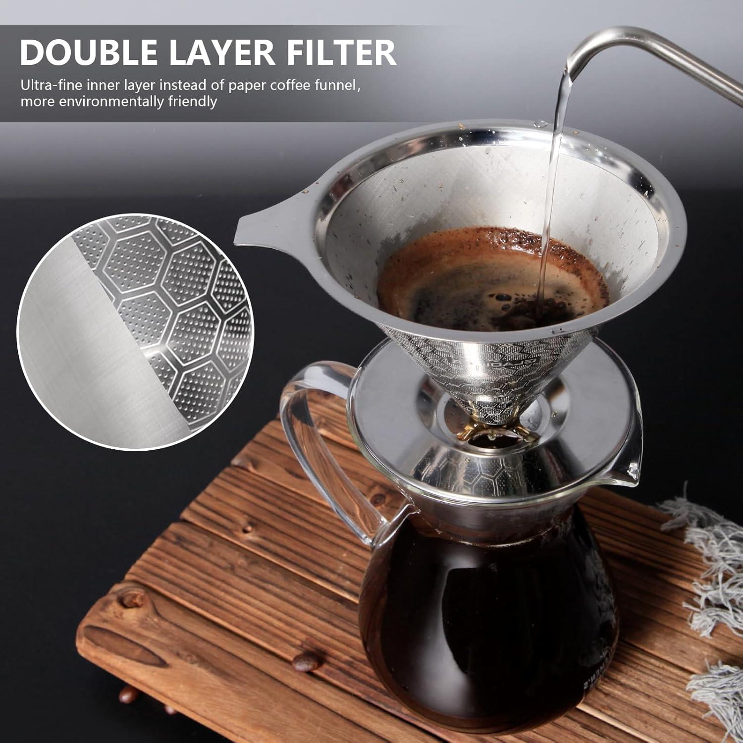 Cafetera de Goteo GLADICER 1 Taza Acero Inoxidable Doble Capa