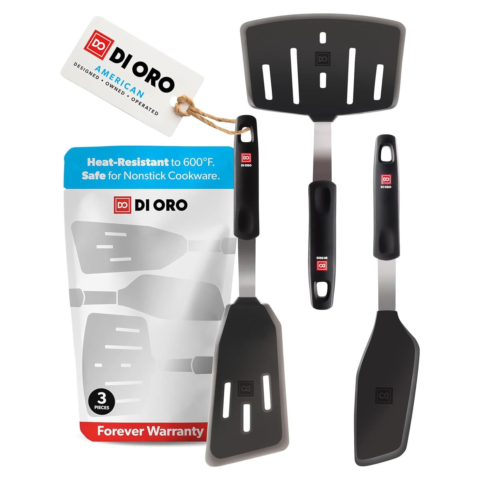 Juego de Espátulas de Silicona DI ORO - 3 Piezas - Resistente al Calor