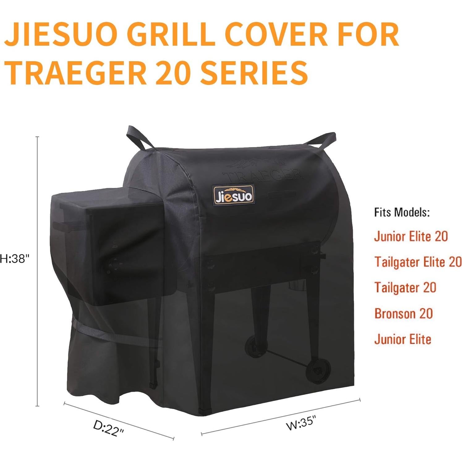 Cubierta para Parrilla Traeger 20 Series Jiesuo 89x56x97cm