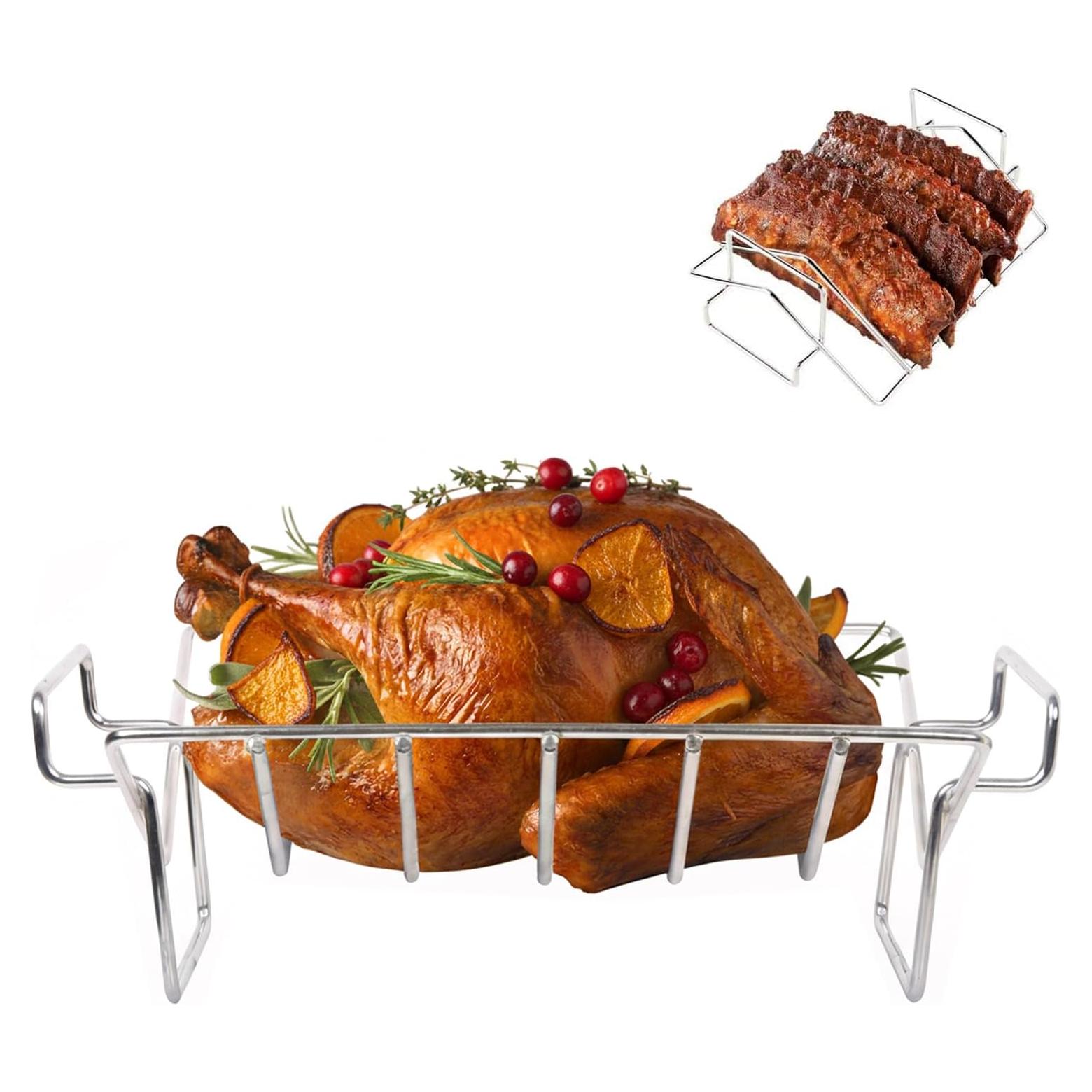 Soporte para Asar Pavo y Costillas KAMaster Acero Inoxidable