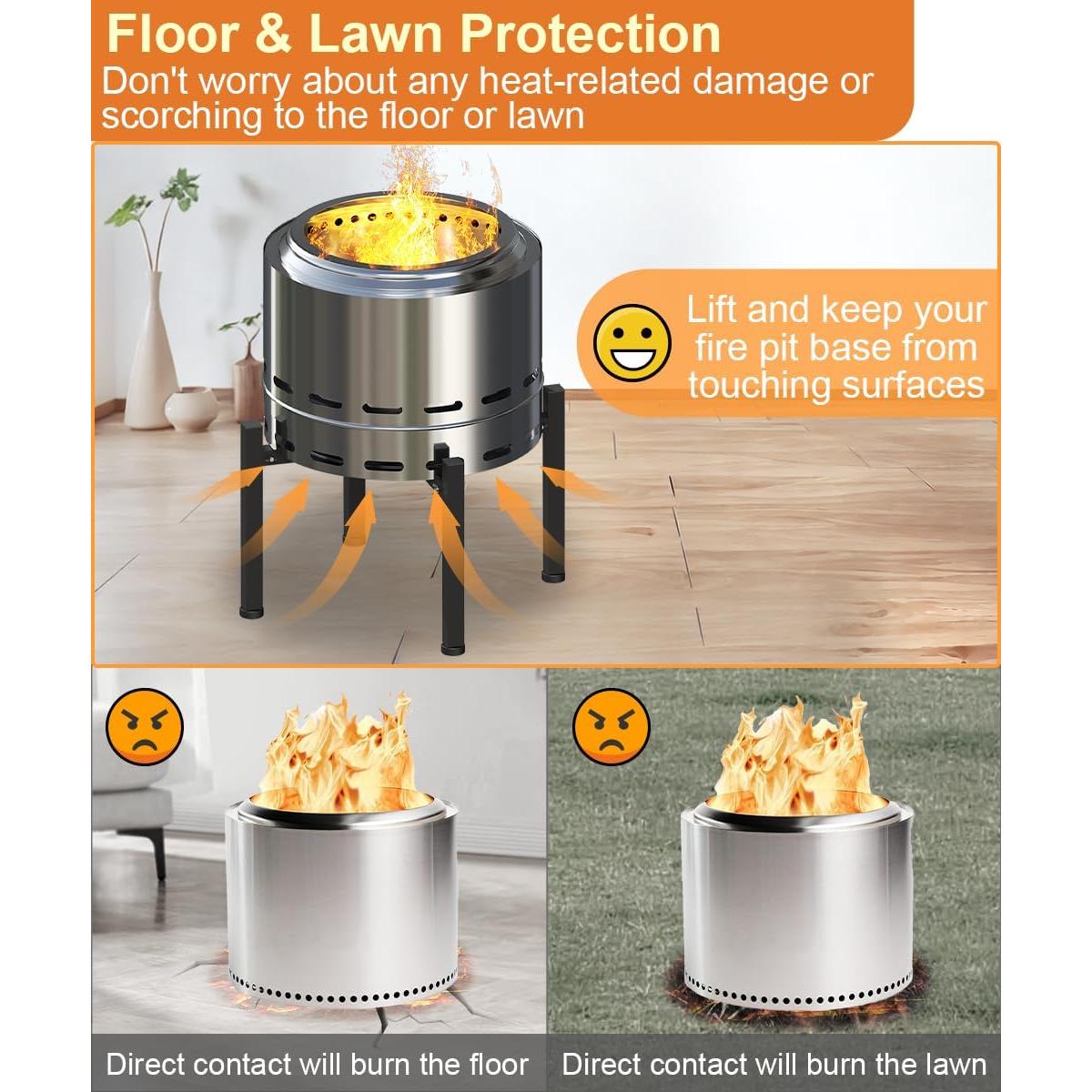 Soporte Universal para Fogata Garbuildman 15-27 Pulgadas Metal Negro