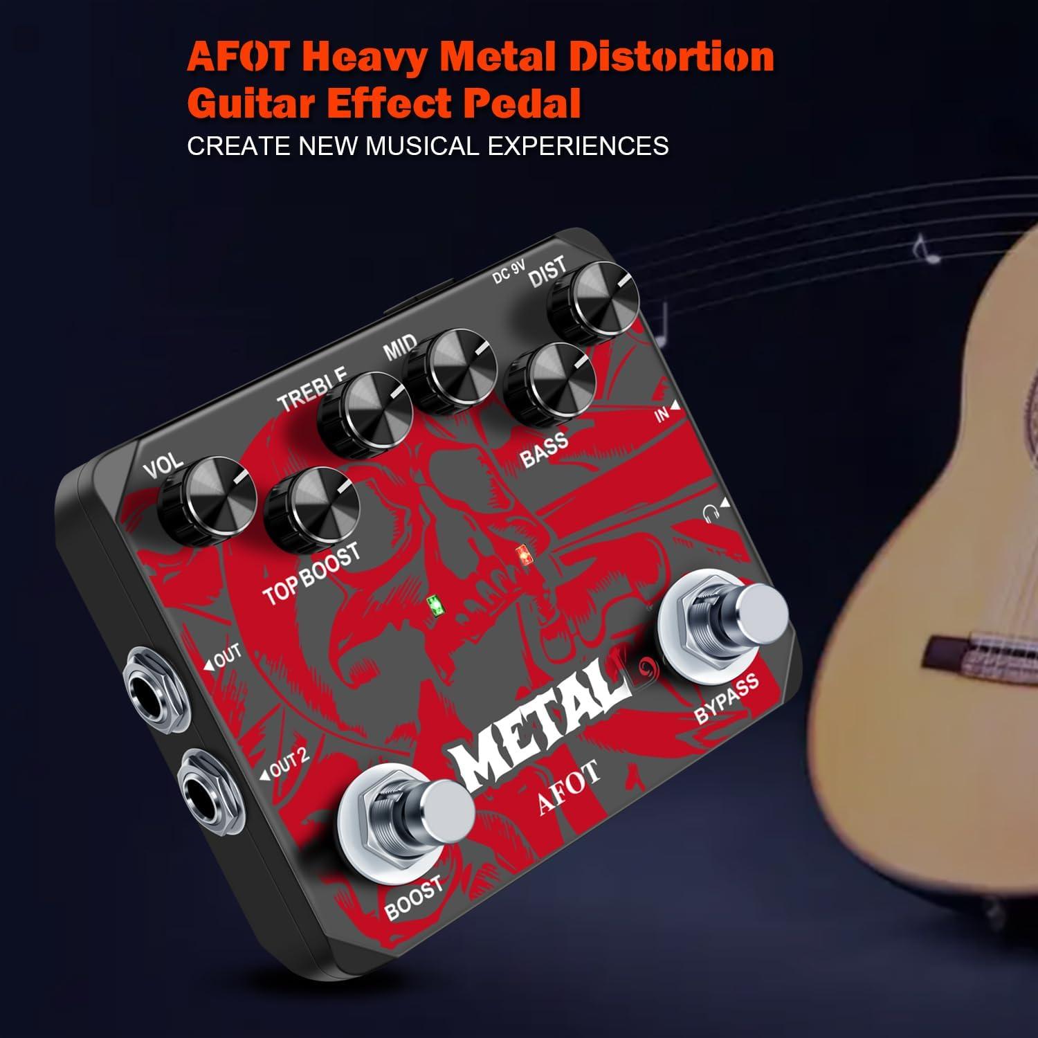 Pedal de Distorsión VSN Heavy Metal para Guitarra - True Bypass