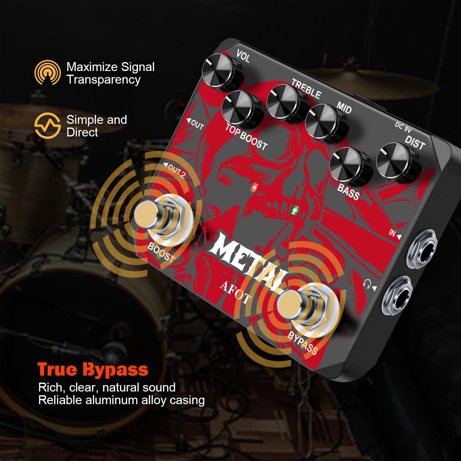 Pedal de Distorsión VSN Heavy Metal para Guitarra - True Bypass