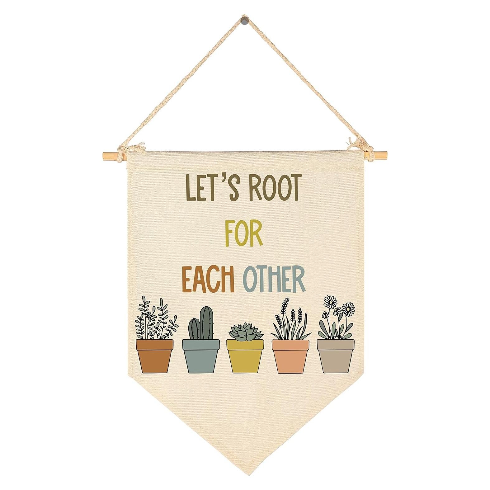 Banderín de Aula Canvas - Afirmaciones Positivas Beige 39x28 cm