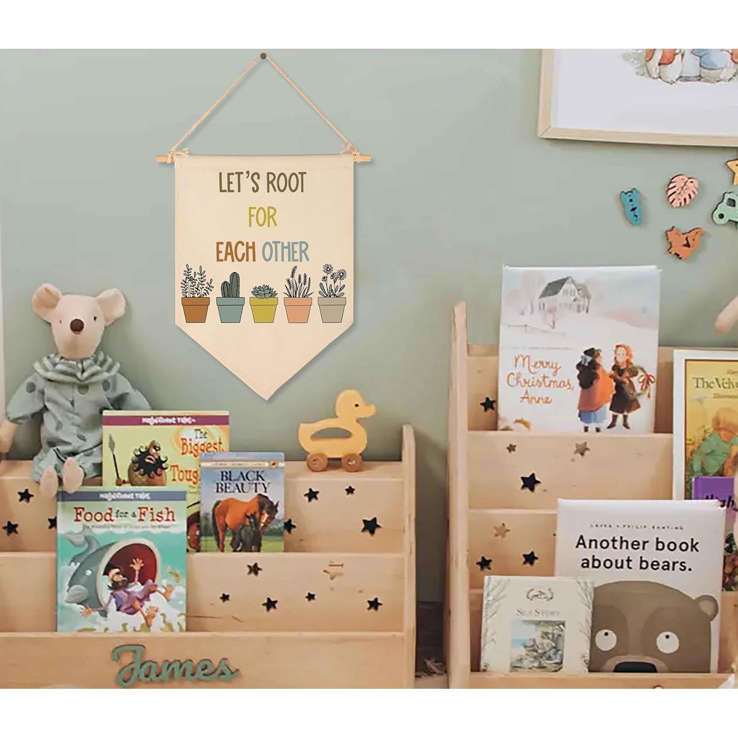 Banderín de Aula Canvas - Afirmaciones Positivas Beige 39x28 cm