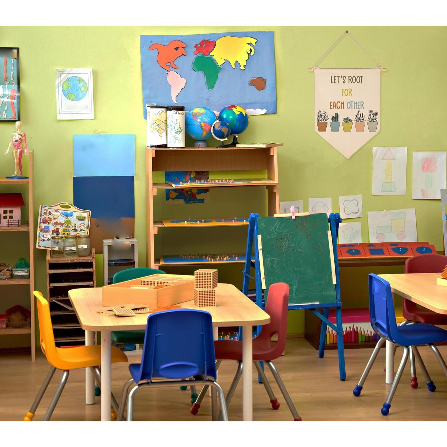 Banderín de Aula Canvas - Afirmaciones Positivas Beige 39x28 cm