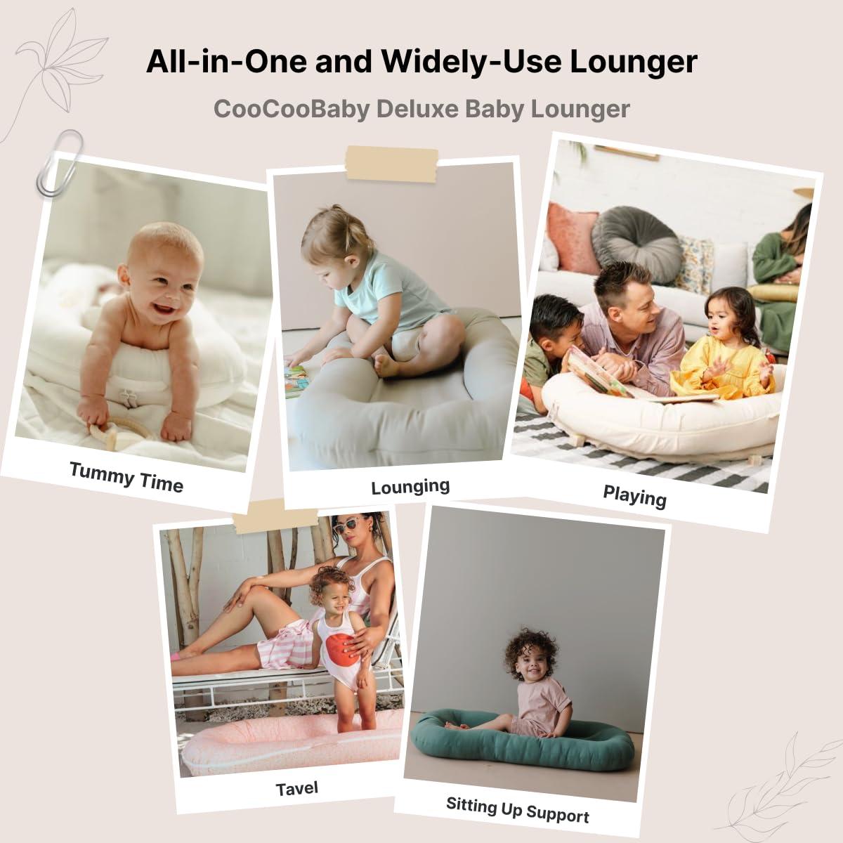 CooCooBaby Lounger para Bebé 0-12 Meses 100% Algodón Rosa